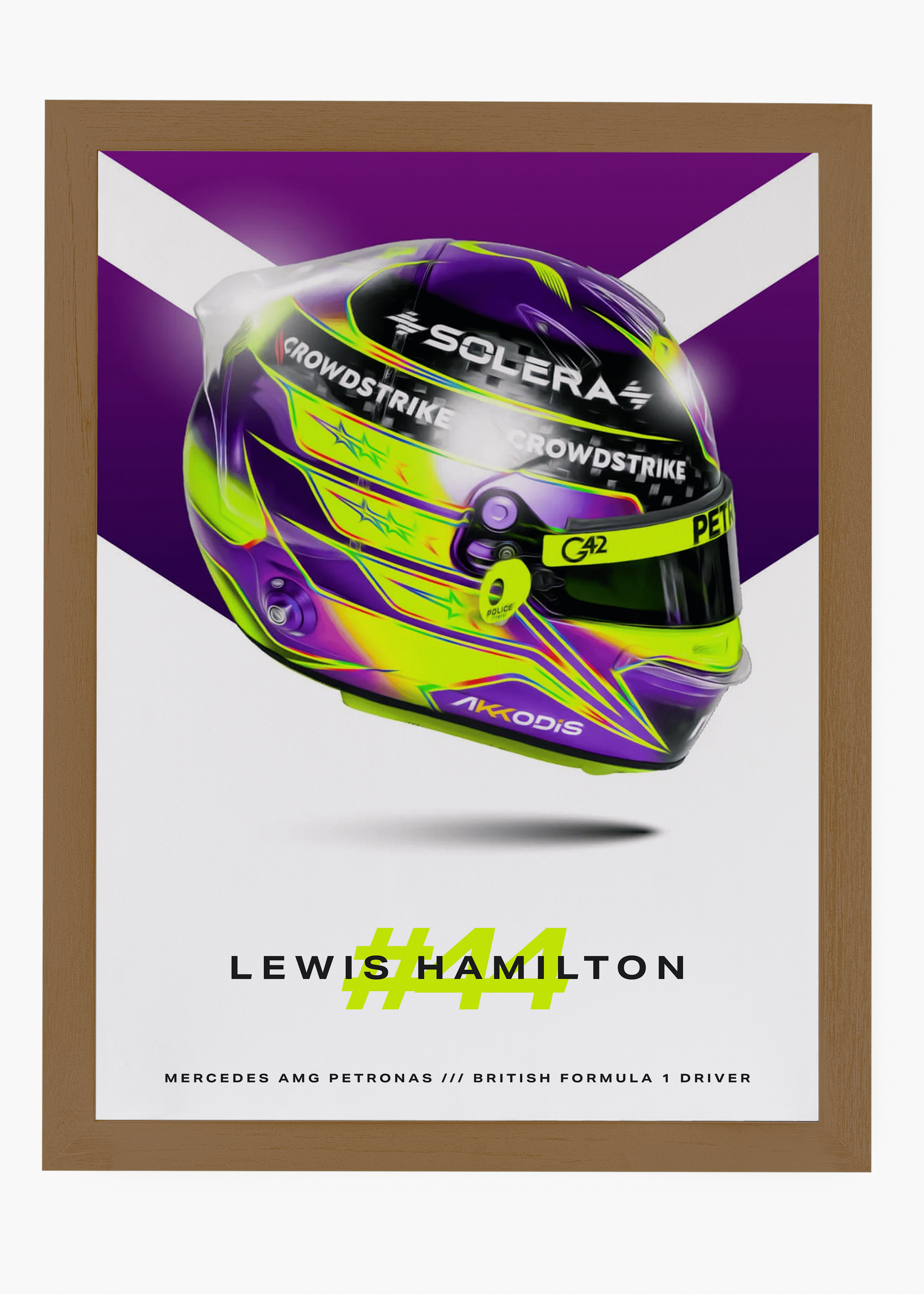 Quadro decorativo Lewis Hamilton 2024 — arte de automobilismo para parede | Cübe Quadros