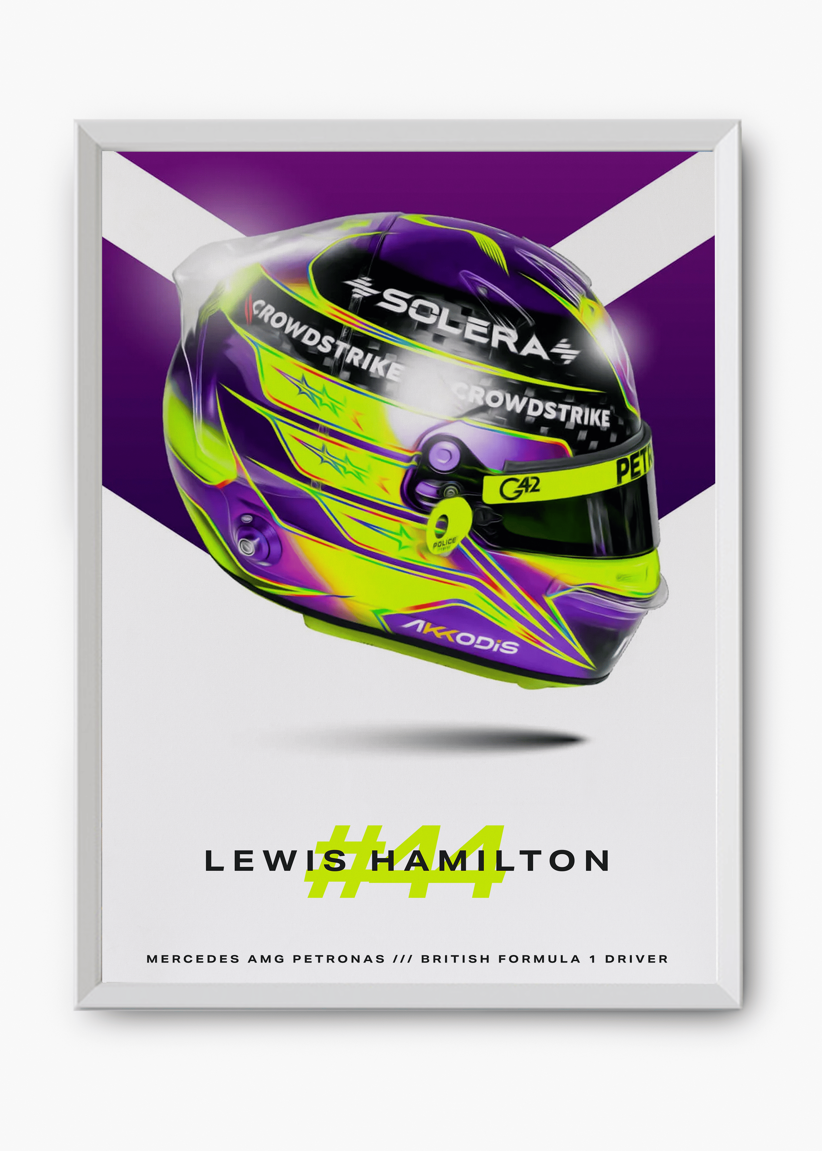 Quadro decorativo Lewis Hamilton 2024 — arte de automobilismo para parede | Cübe Quadros