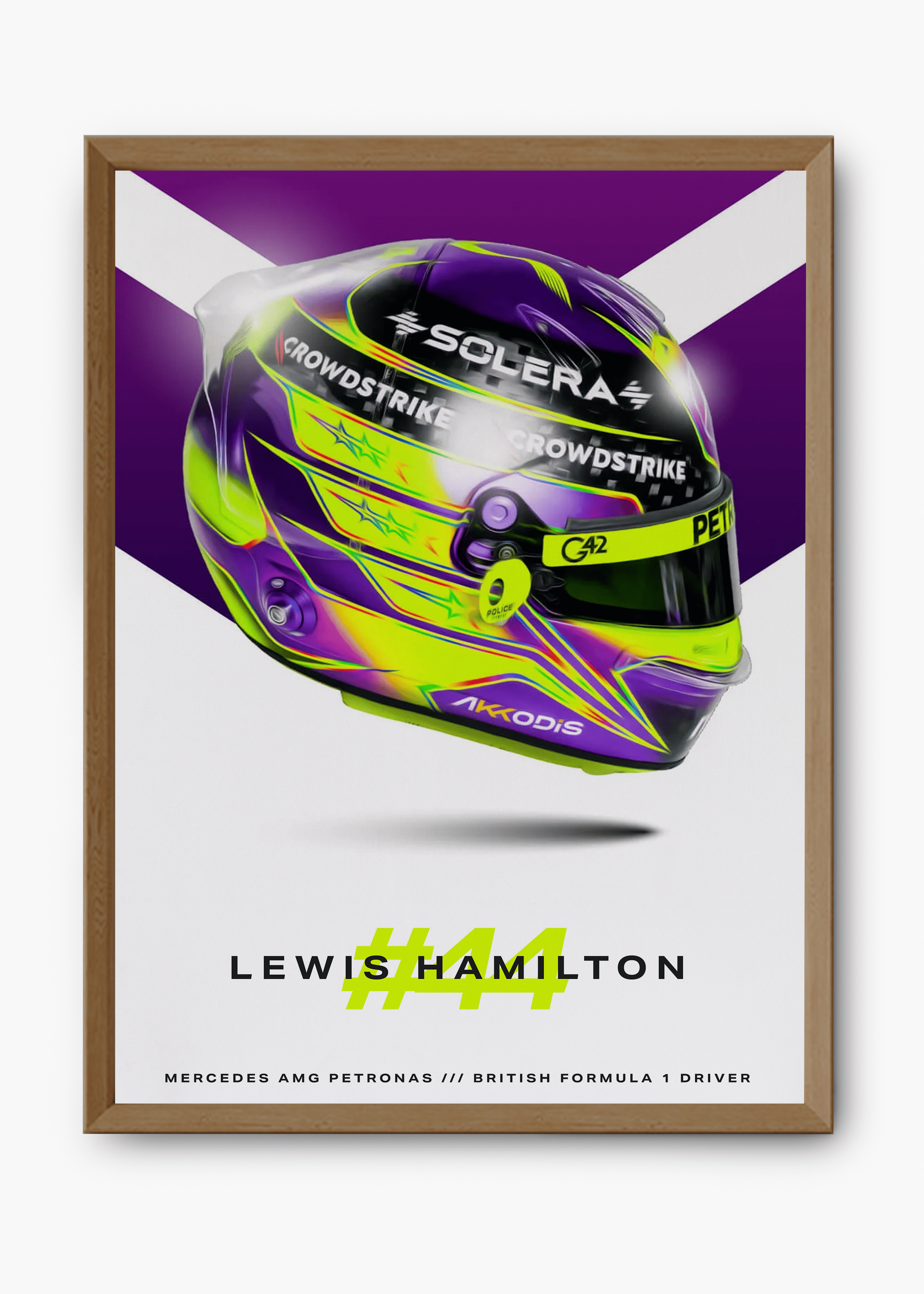Quadro decorativo Lewis Hamilton 2024 — arte de automobilismo para parede | Cübe Quadros