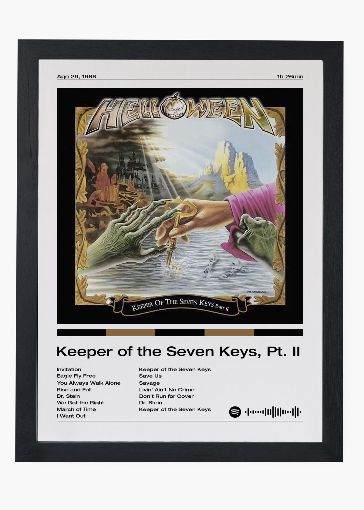 Quadro decorativo Helloween Keeper Of the Seven Keys PT II — arte de heavy metal para parede | Cübe Quadros