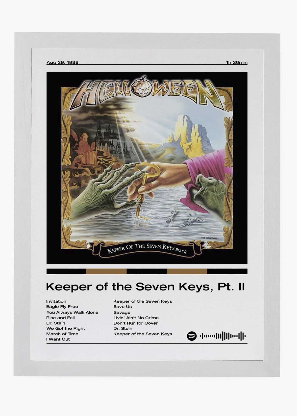 Quadro decorativo Helloween Keeper Of the Seven Keys PT II — arte de heavy metal para parede | Cübe Quadros