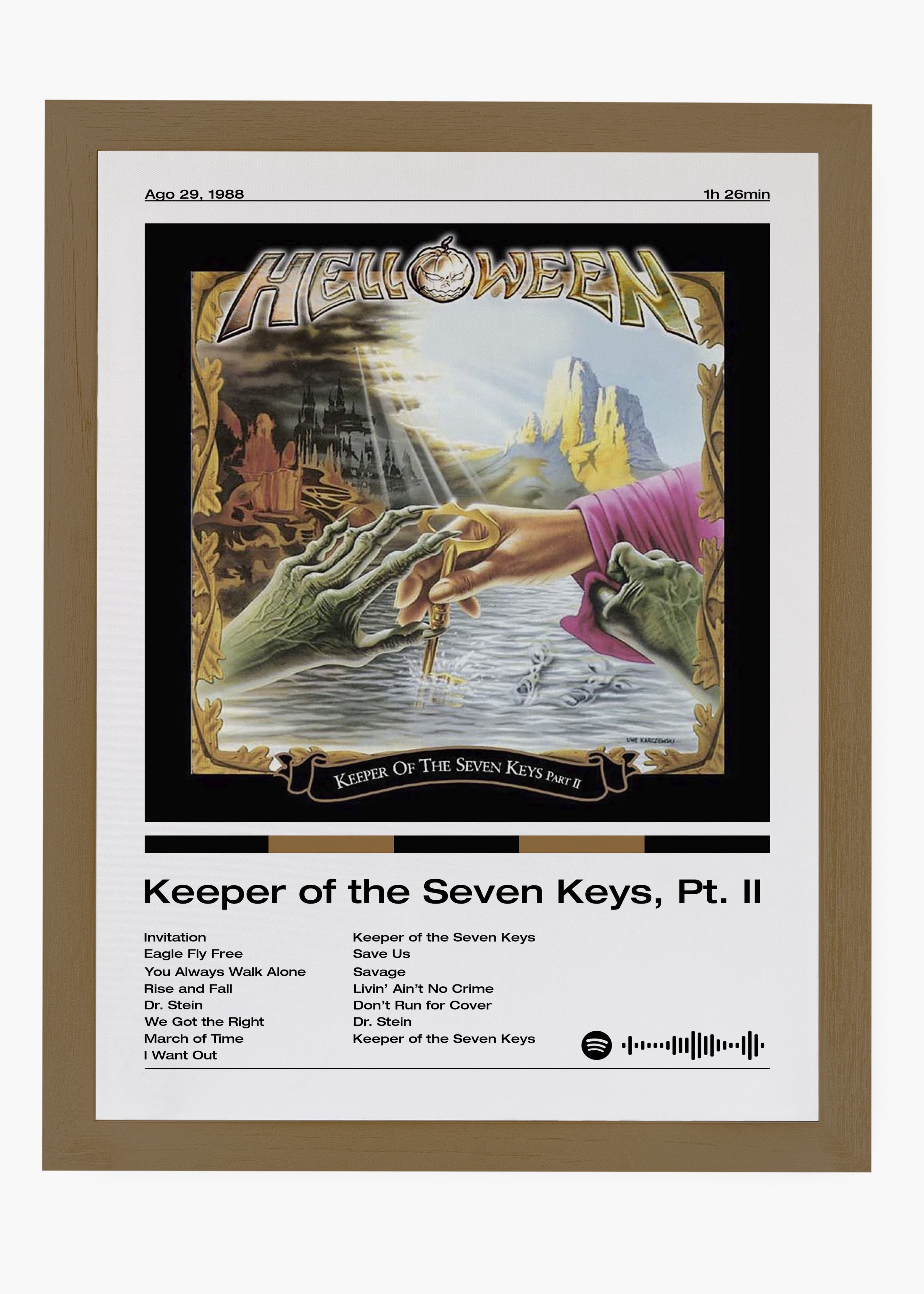 Quadro decorativo Helloween Keeper Of the Seven Keys PT II — arte de heavy metal para parede | Cübe Quadros