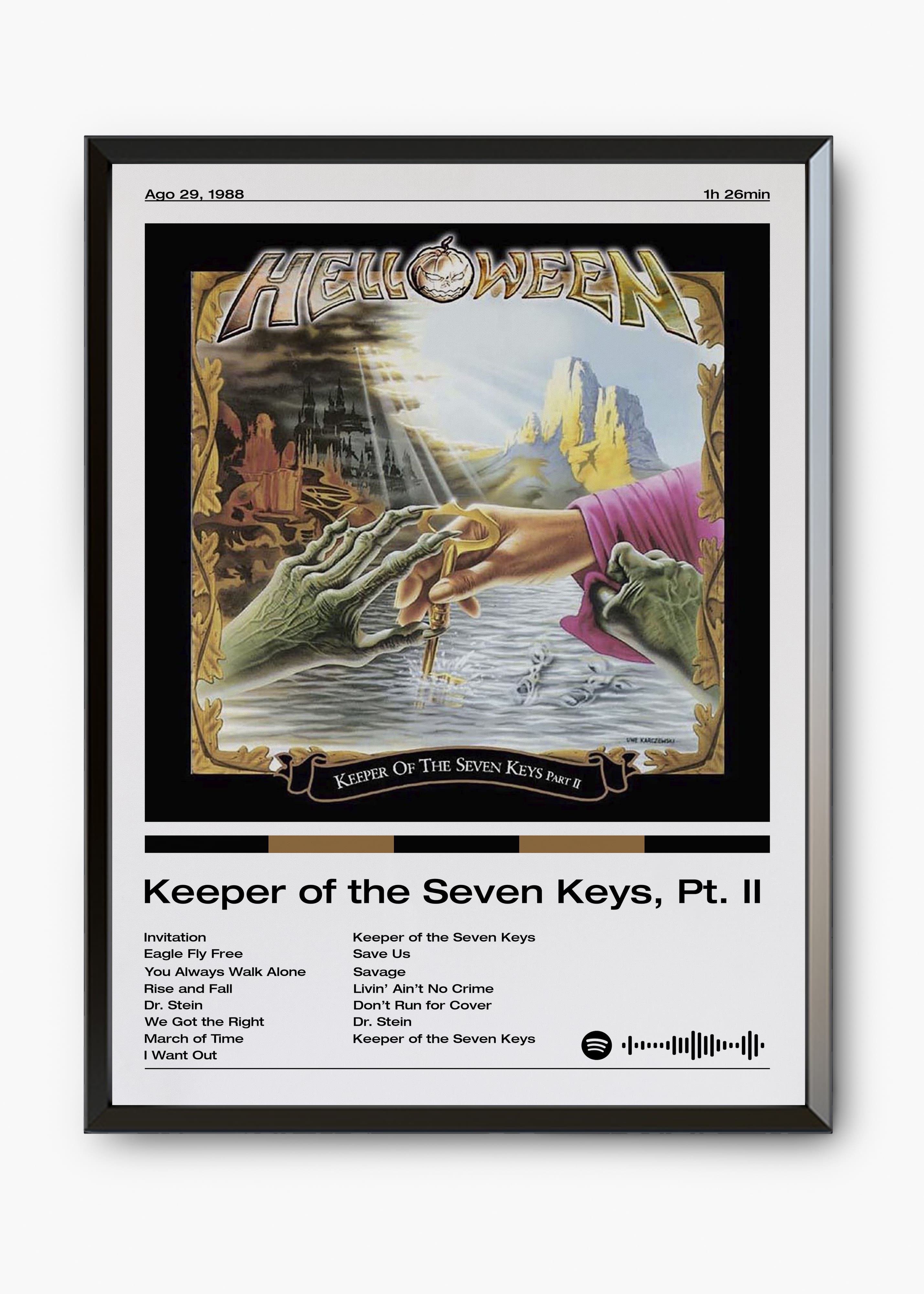 Quadro decorativo Helloween Keeper Of the Seven Keys PT II — arte de heavy metal para parede | Cübe Quadros