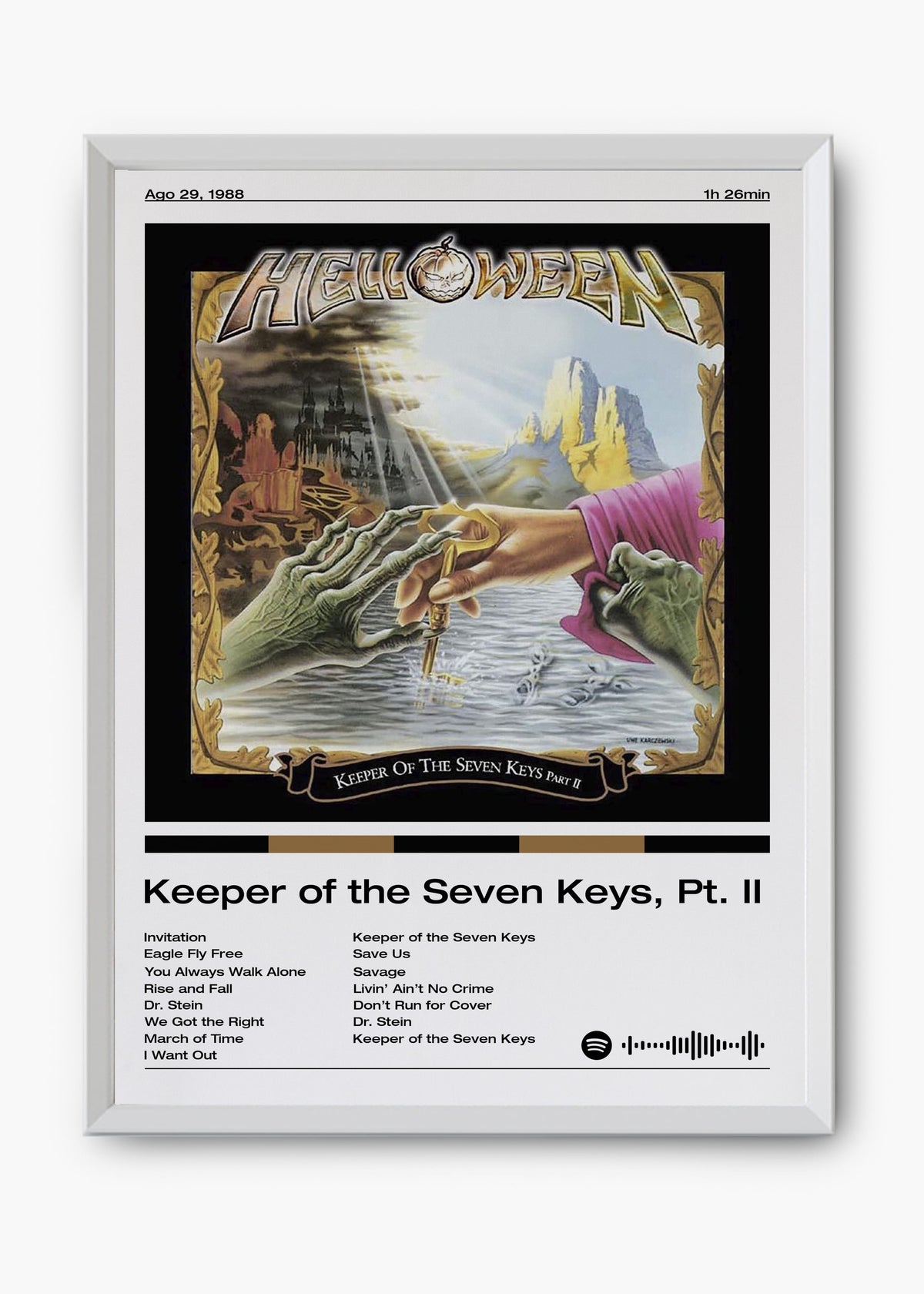 Quadro decorativo Helloween Keeper Of the Seven Keys PT II — arte de heavy metal para parede | Cübe Quadros