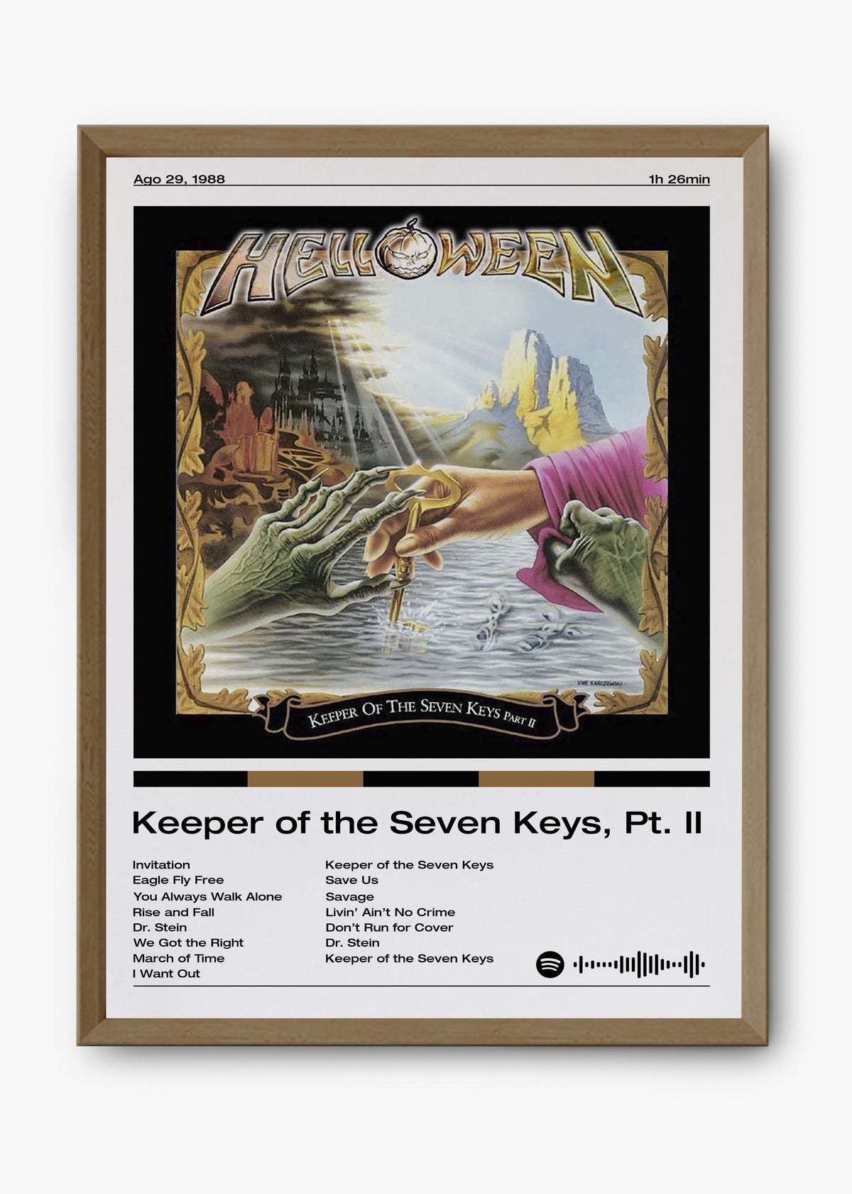 Quadro decorativo Helloween Keeper Of the Seven Keys PT II — arte de heavy metal para parede | Cübe Quadros