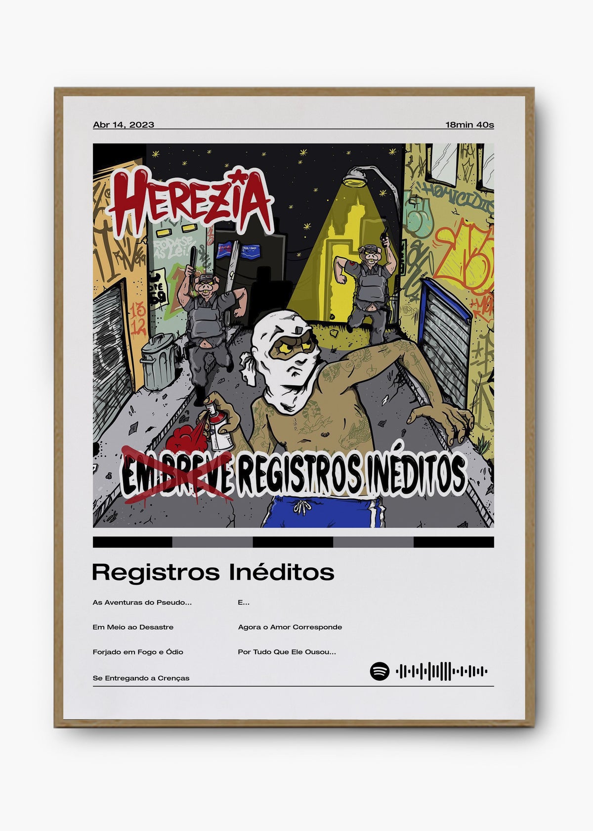 Quadro decorativo Herezia Registros Inéditos — arte musical para parede | Cübe Quadros