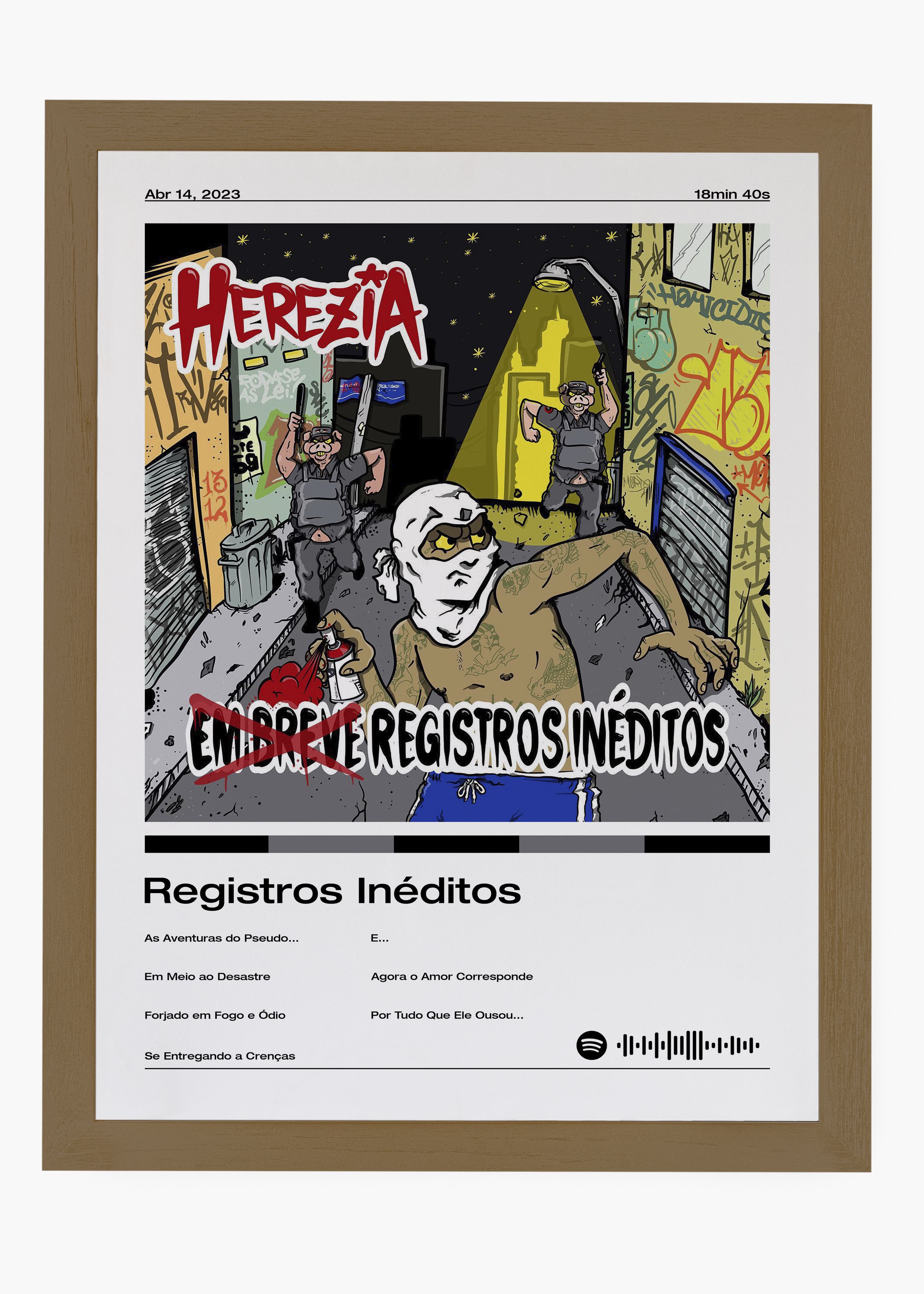 Quadro decorativo Herezia Registros Inéditos — arte musical para parede | Cübe Quadros