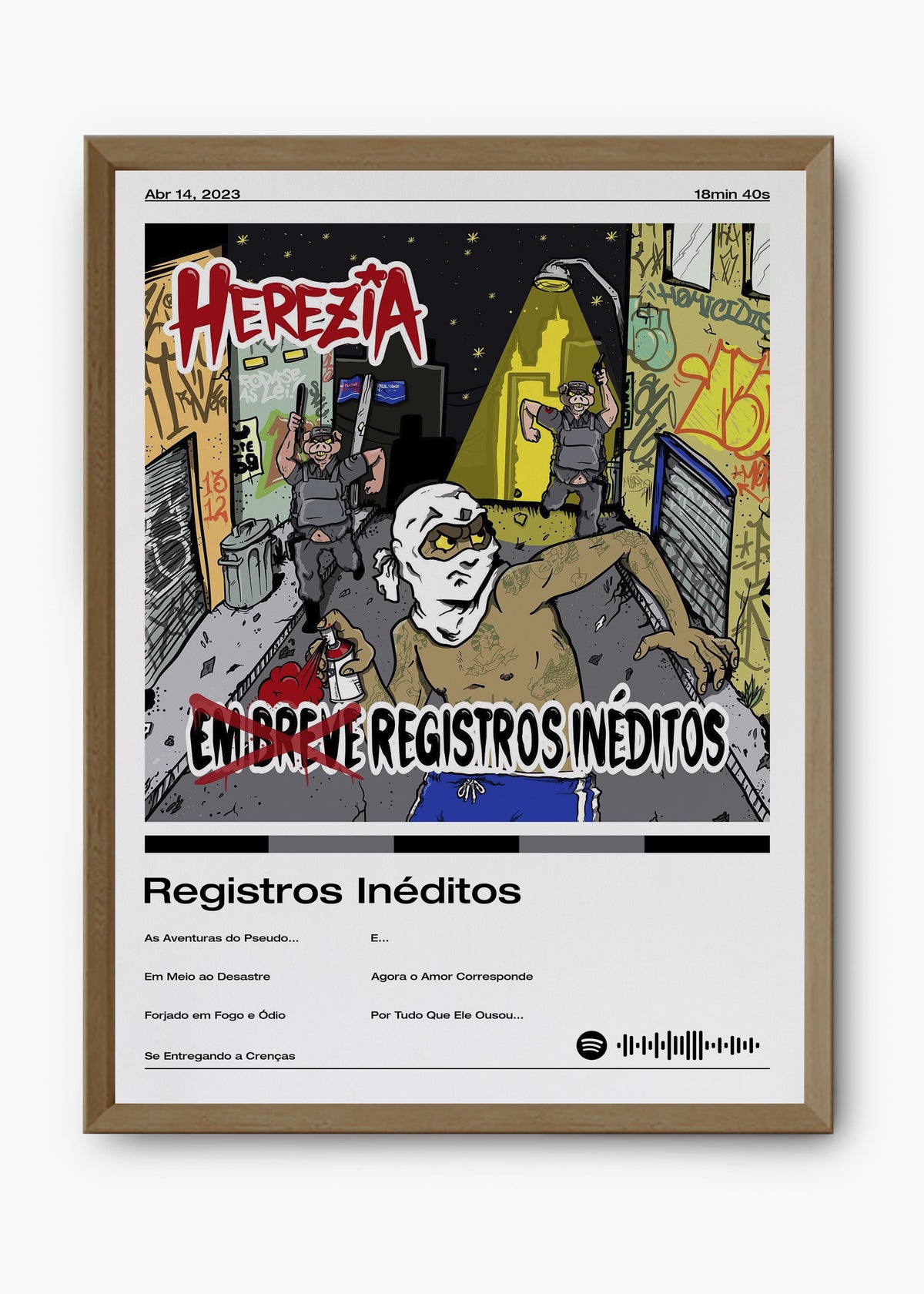 Quadro decorativo Herezia Registros Inéditos — arte musical para parede | Cübe Quadros