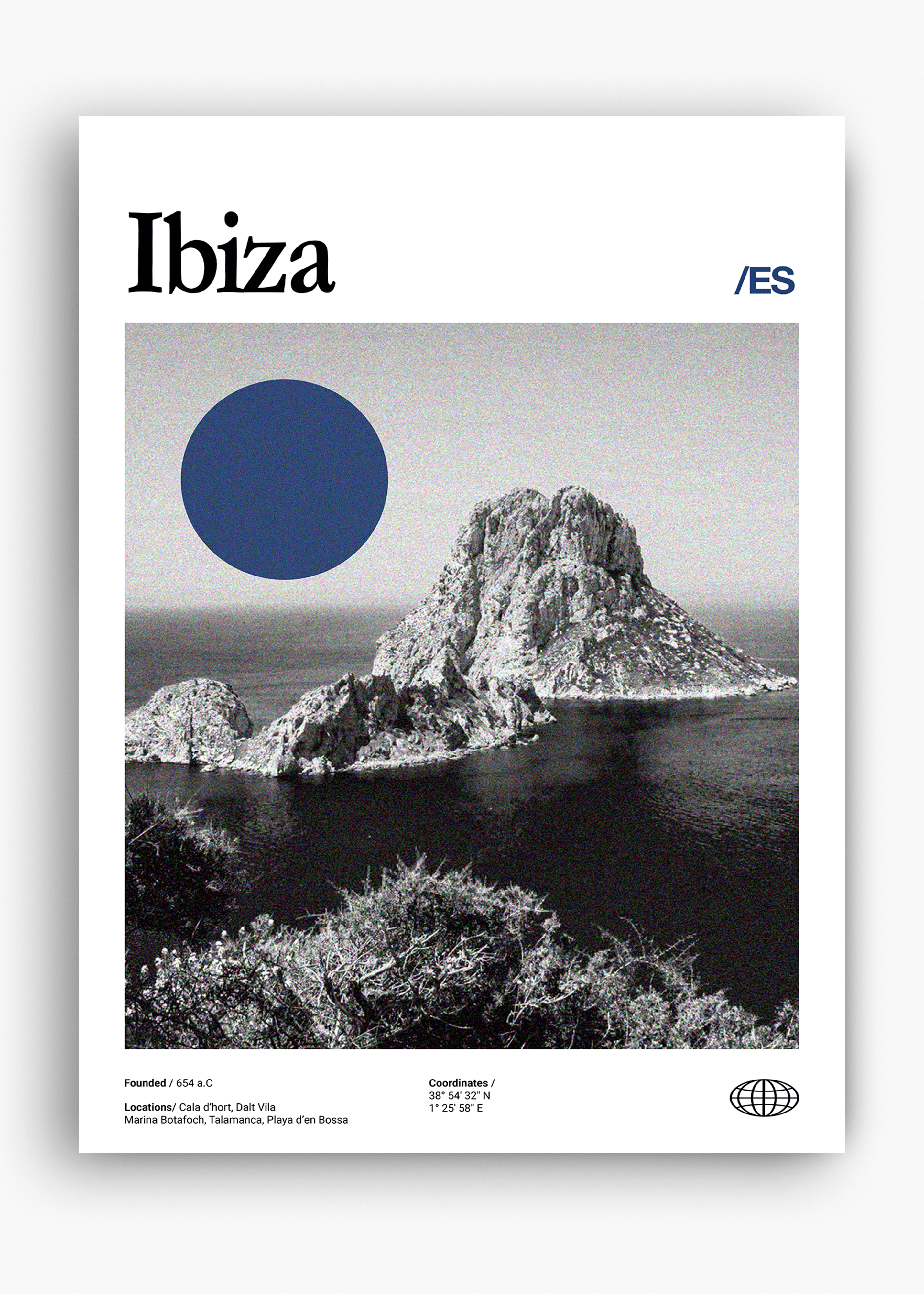 Quadro decorativo Ibiza City — arte de cidade para parede | Cübe Quadros