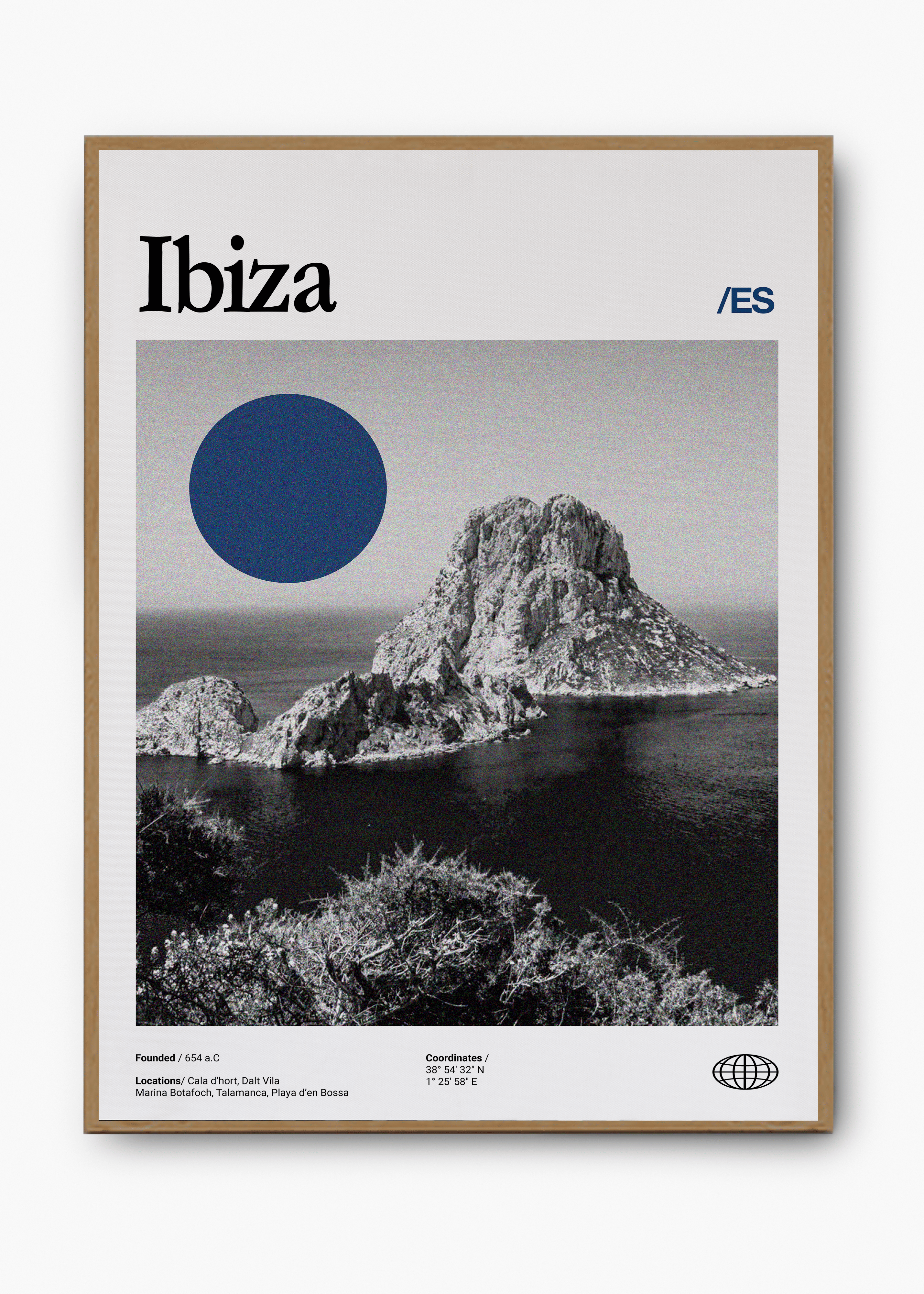 Quadro decorativo Ibiza City — arte de cidade para parede | Cübe Quadros