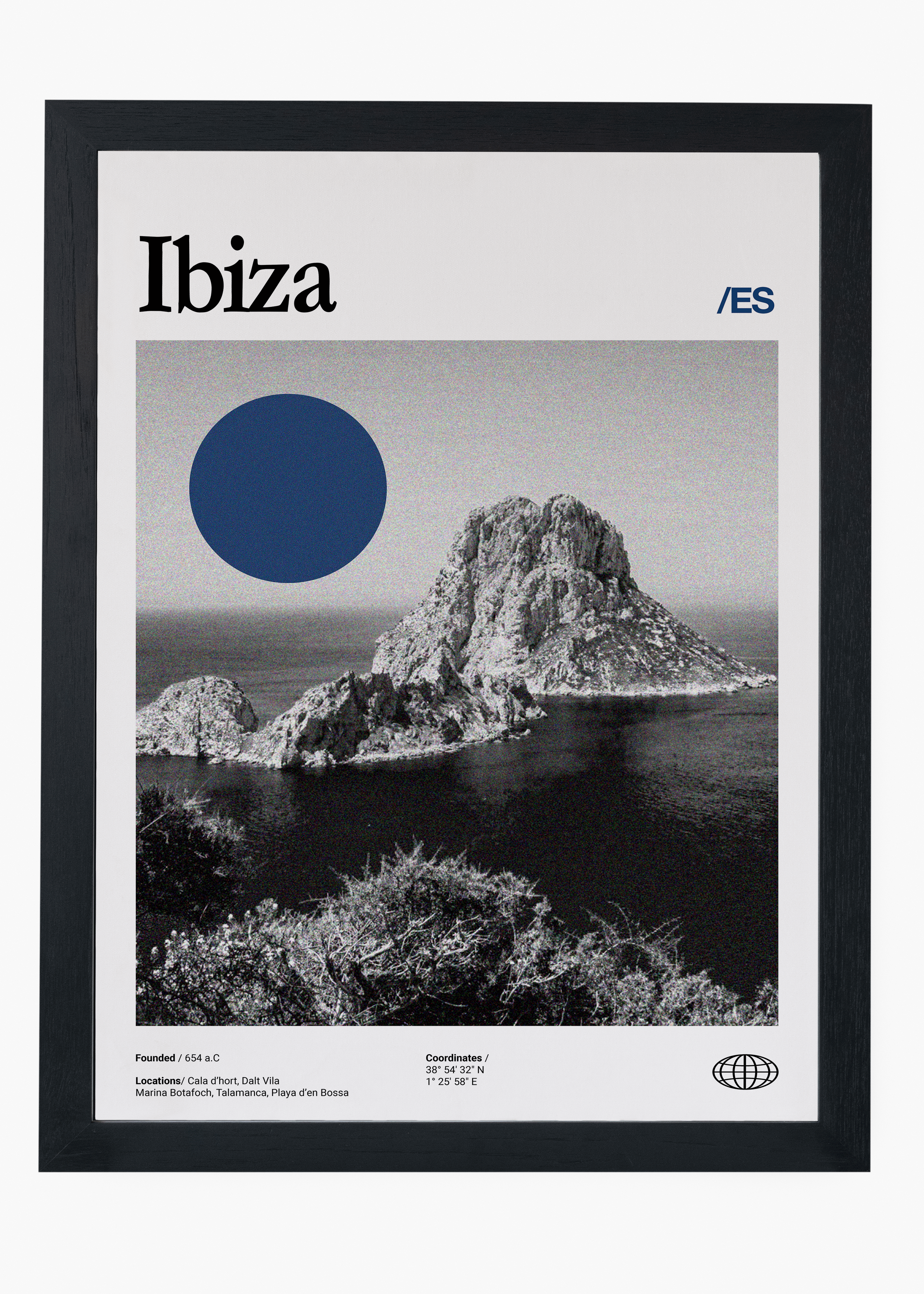 Quadro decorativo Ibiza City — arte de cidade para parede | Cübe Quadros