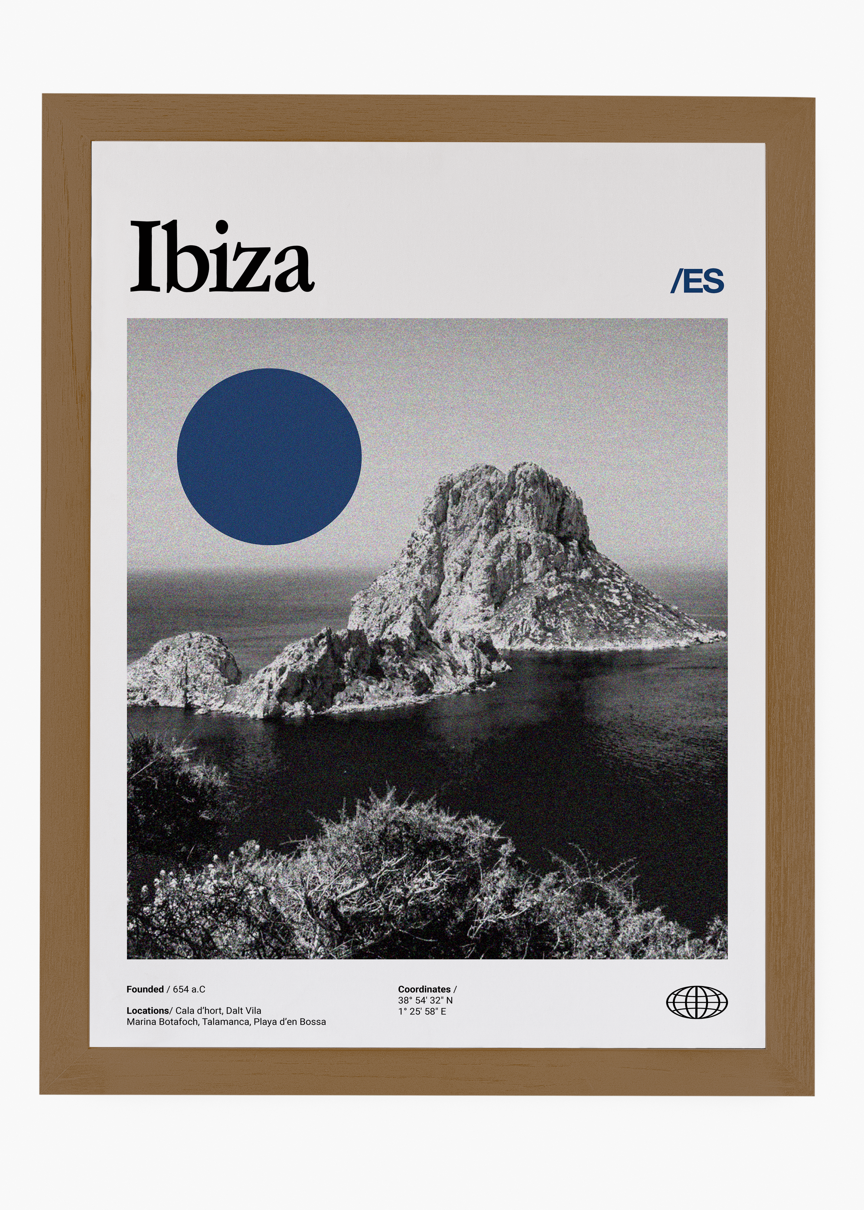 Quadro decorativo Ibiza City — arte de cidade para parede | Cübe Quadros