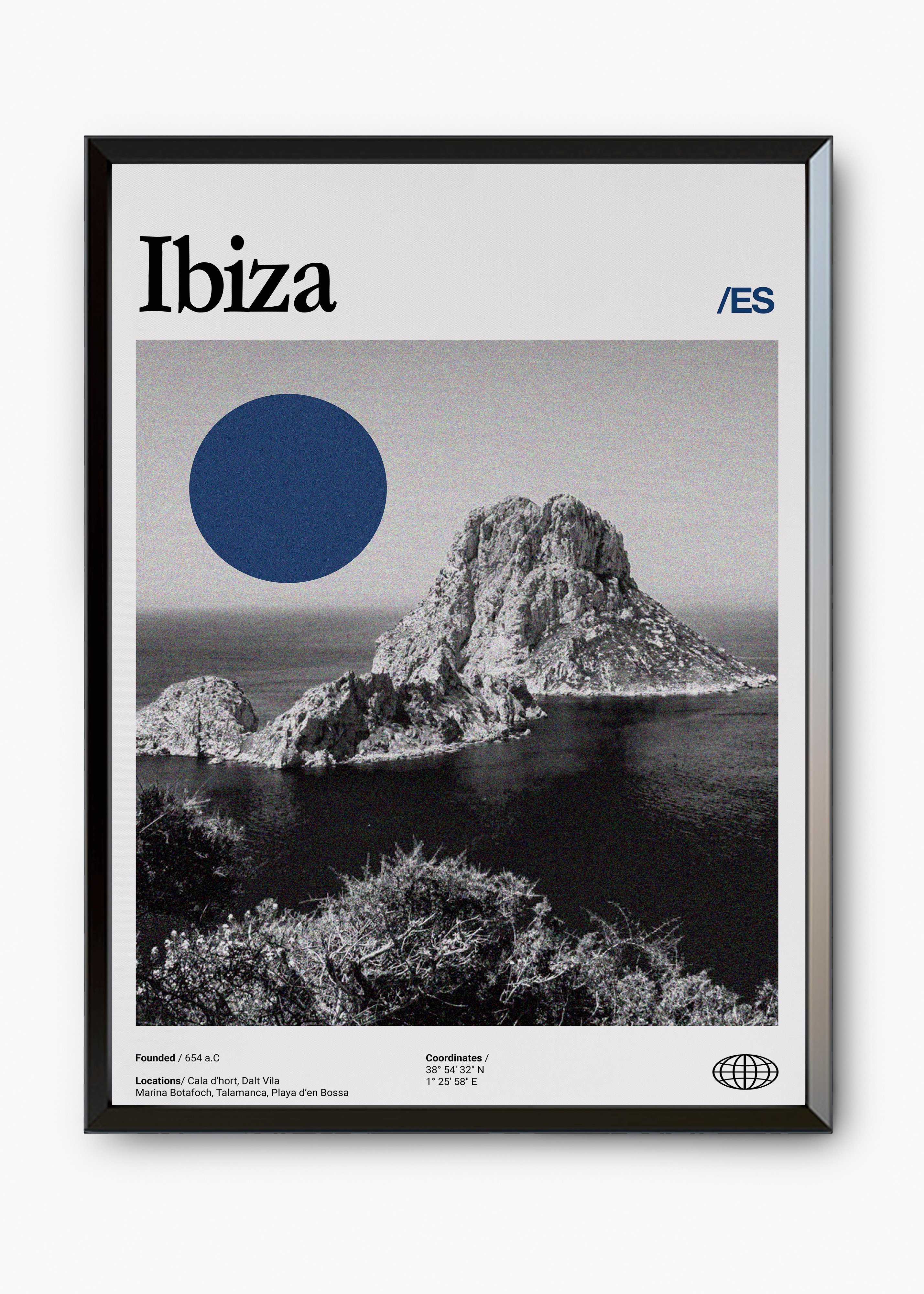 Quadro decorativo Ibiza City — arte de cidade para parede | Cübe Quadros