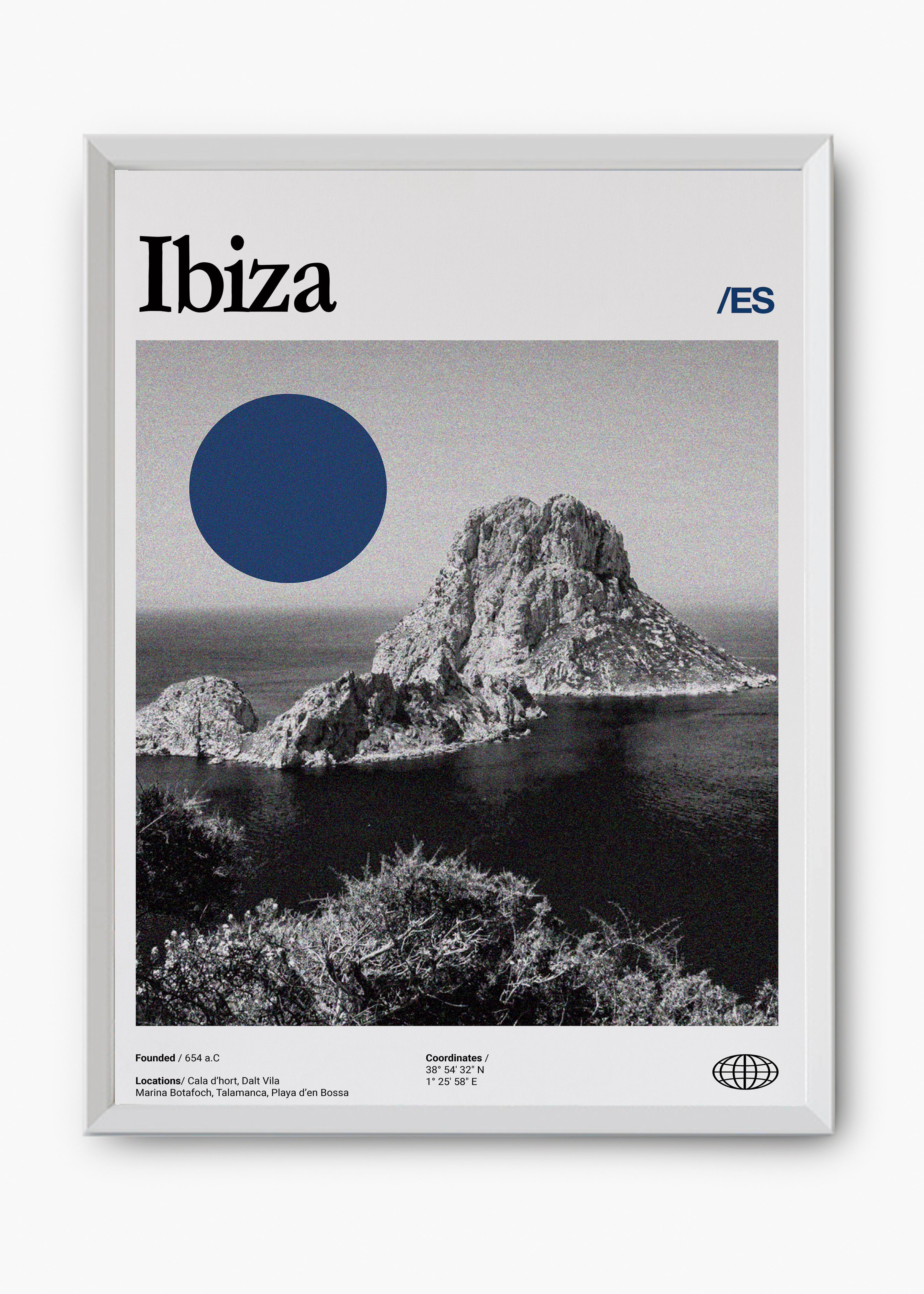 Quadro decorativo Ibiza City — arte de cidade para parede | Cübe Quadros