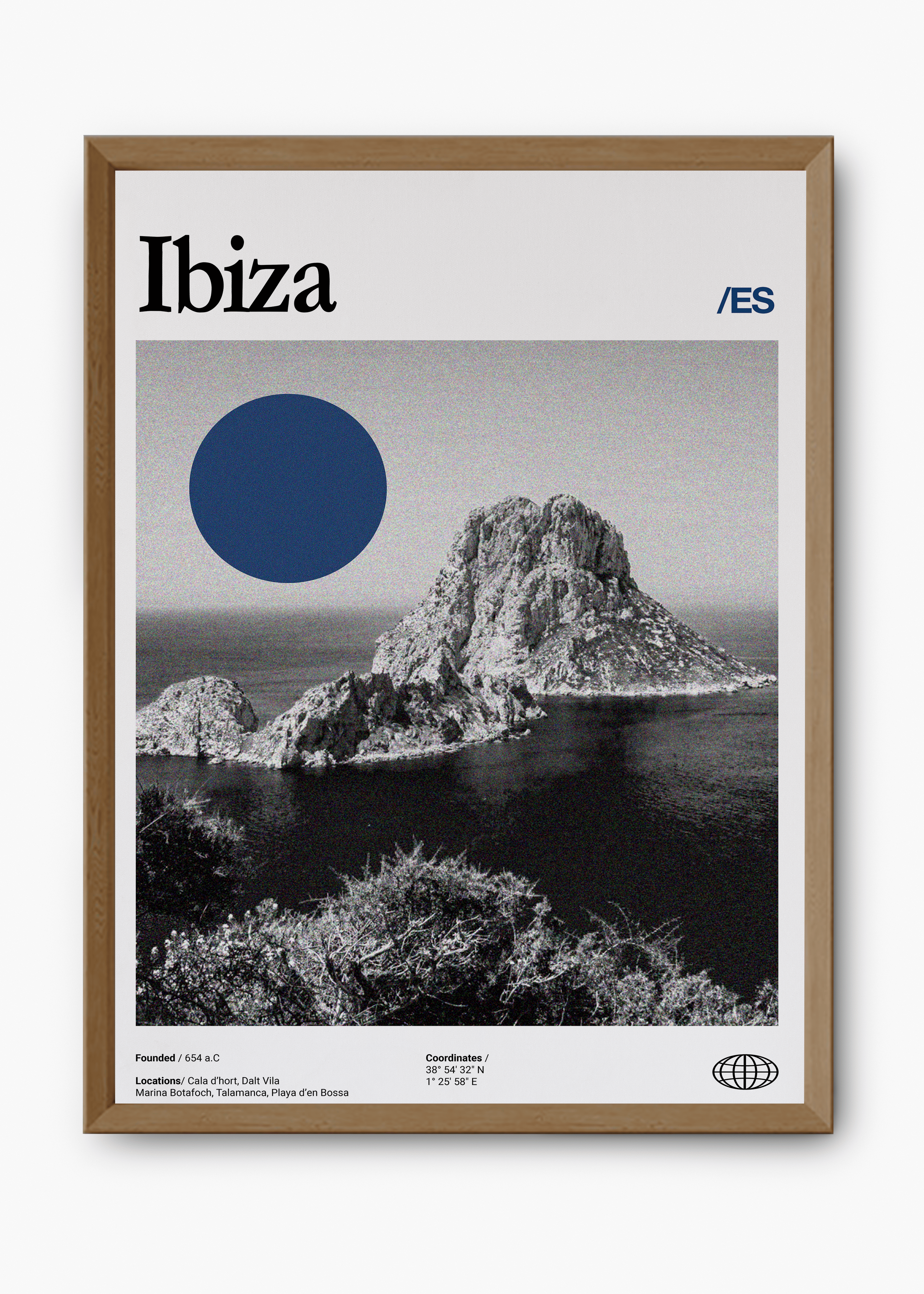 Quadro decorativo Ibiza City — arte de cidade para parede | Cübe Quadros
