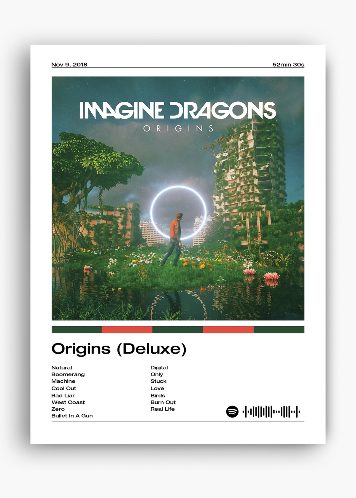 Quadro decorativo Imagine Dragons Origins — arte musical para parede | Cübe Quadros