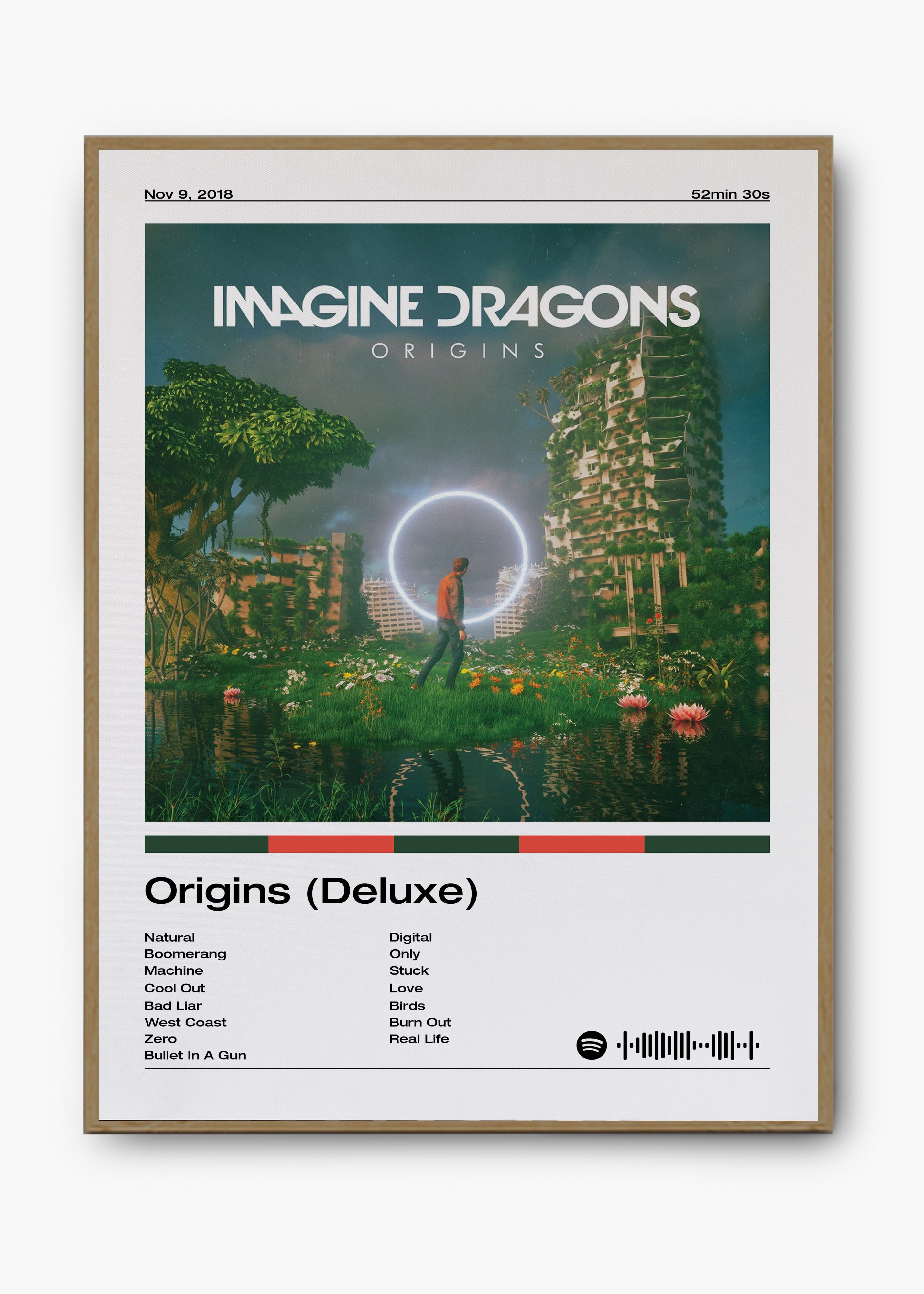 Quadro decorativo Imagine Dragons Origins — arte musical para parede | Cübe Quadros