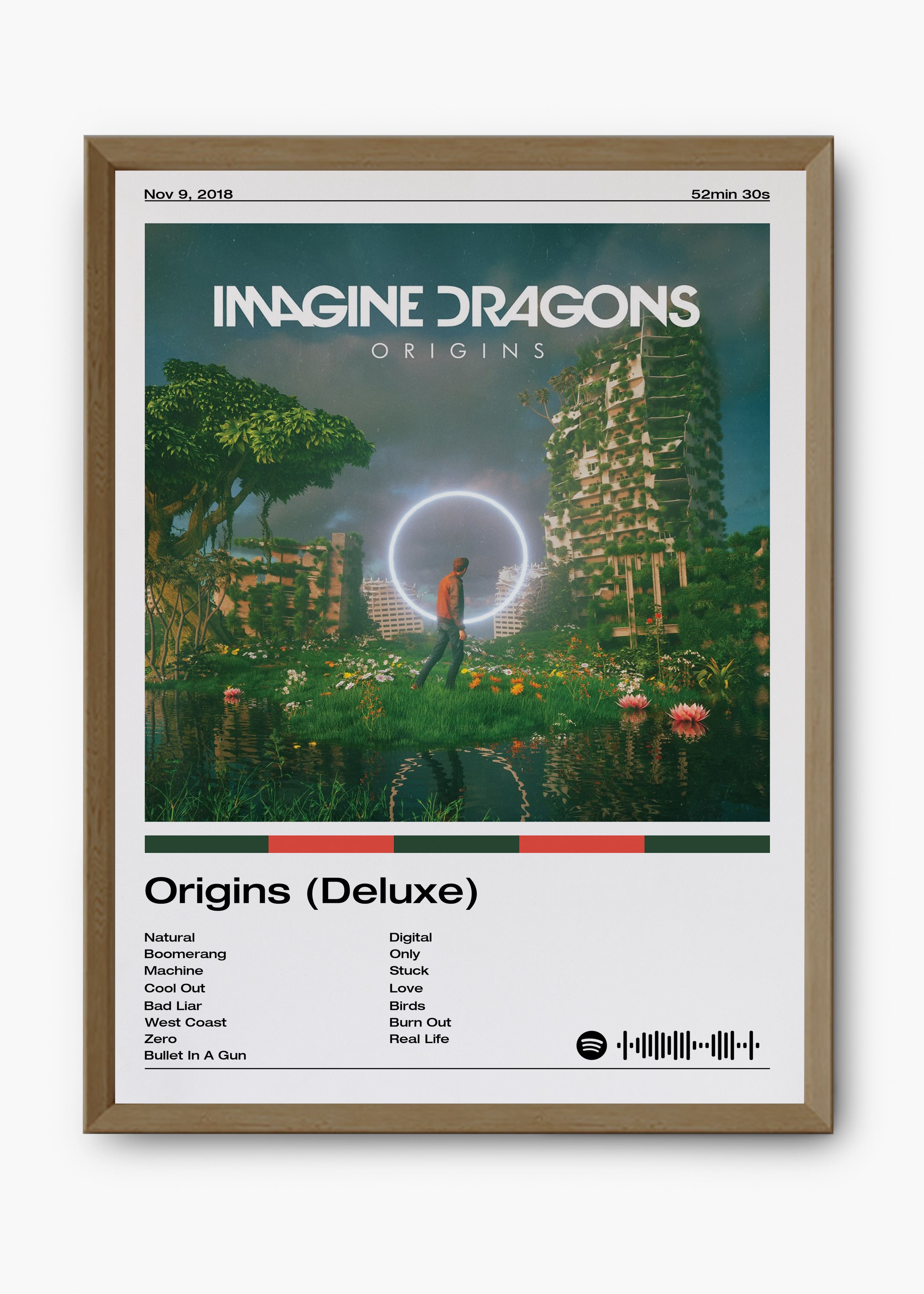 Quadro decorativo Imagine Dragons Origins — arte musical para parede | Cübe Quadros
