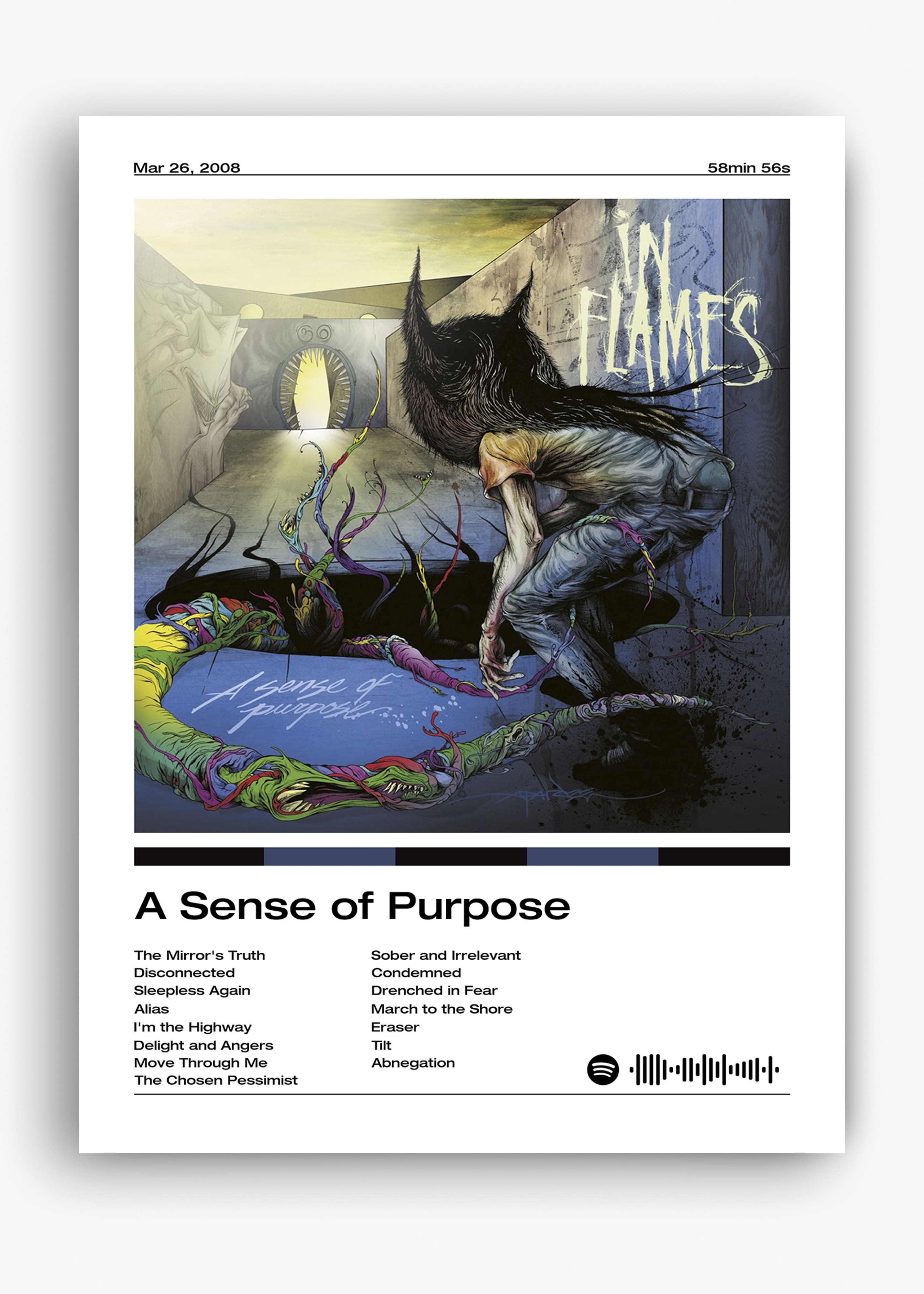 Quadro decorativo In Flames A Sense of Purpose — arte musical para parede | Cübe Quadros