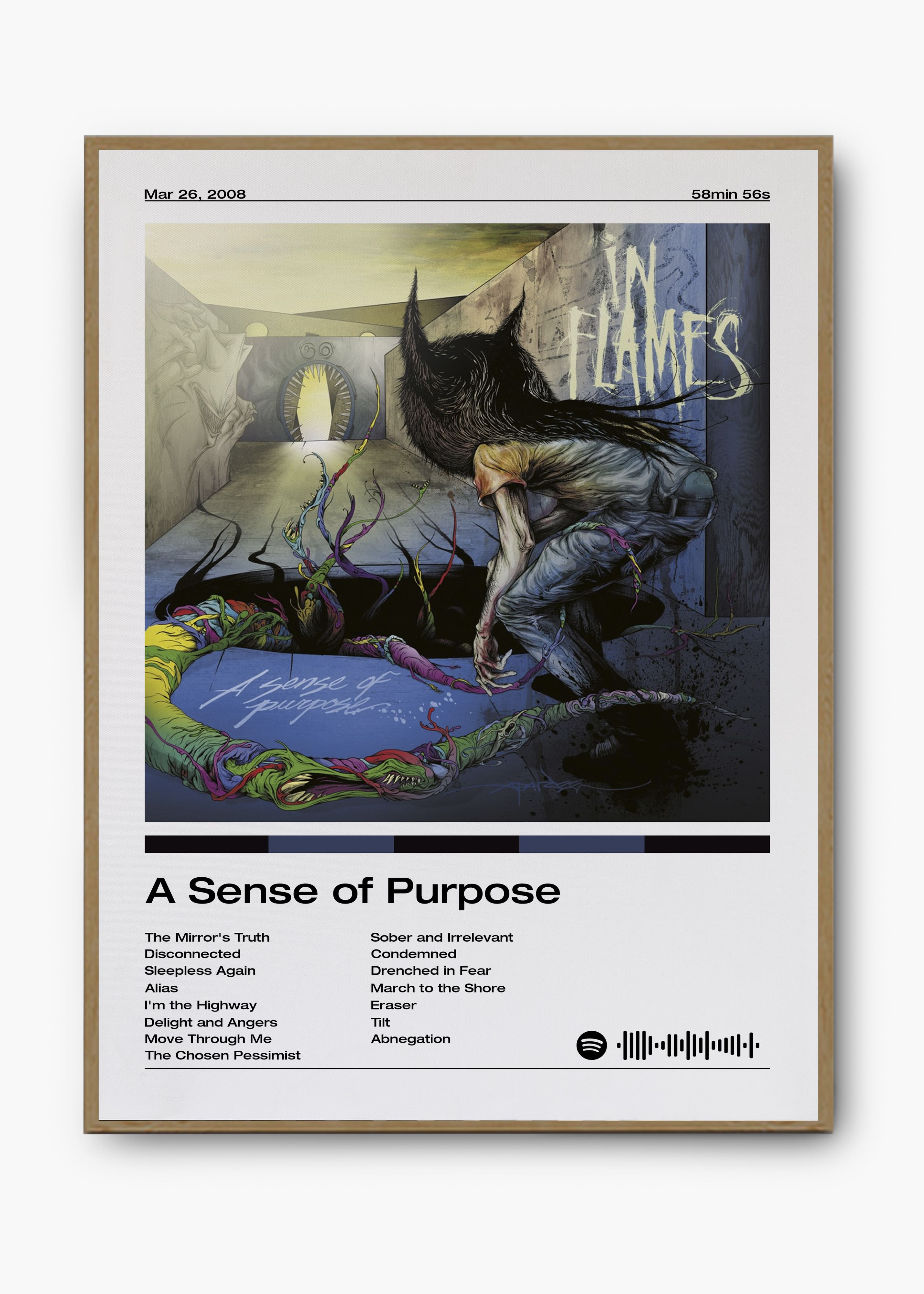 Quadro decorativo In Flames A Sense of Purpose — arte musical para parede | Cübe Quadros