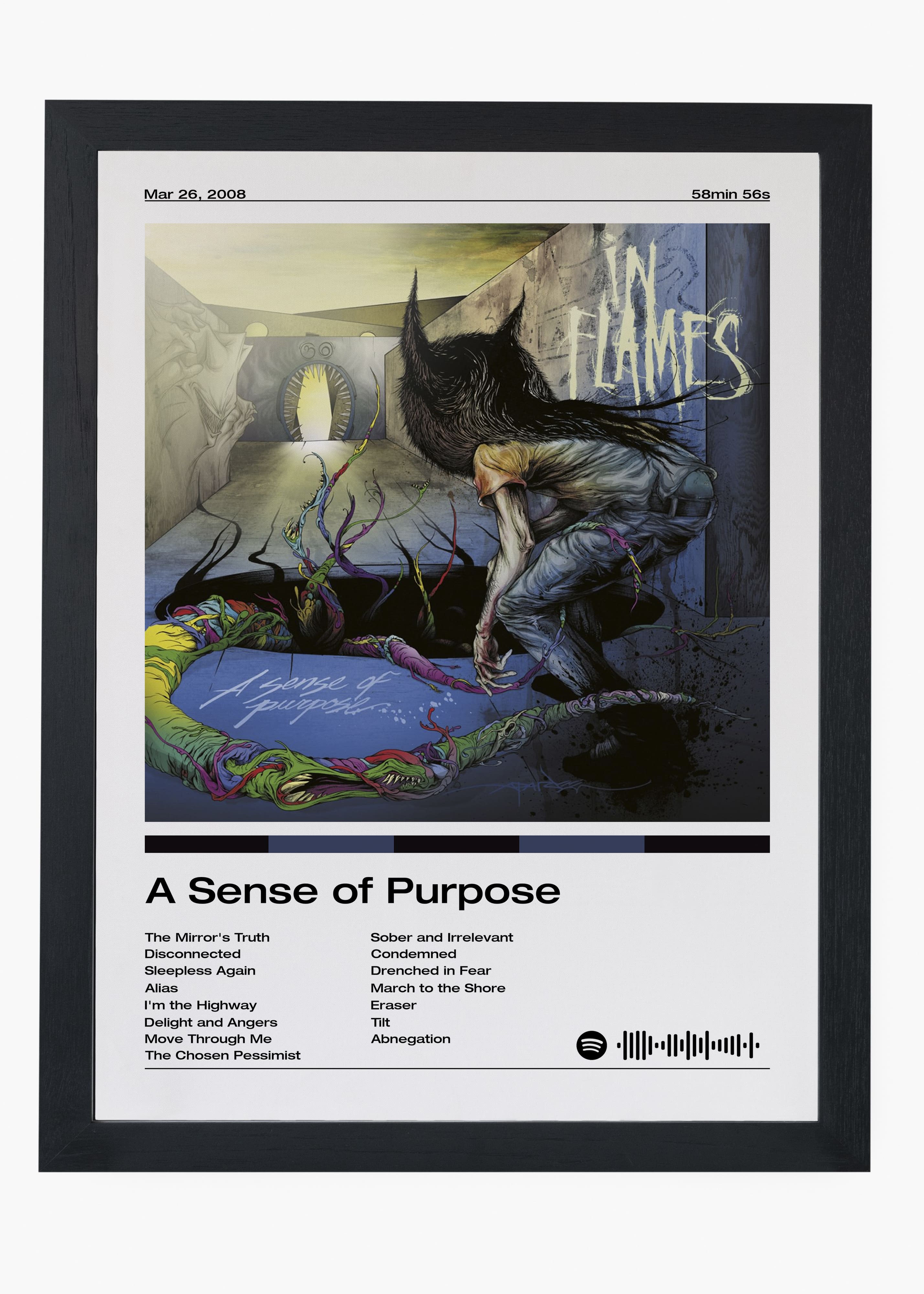 Quadro decorativo In Flames A Sense of Purpose — arte musical para parede | Cübe Quadros