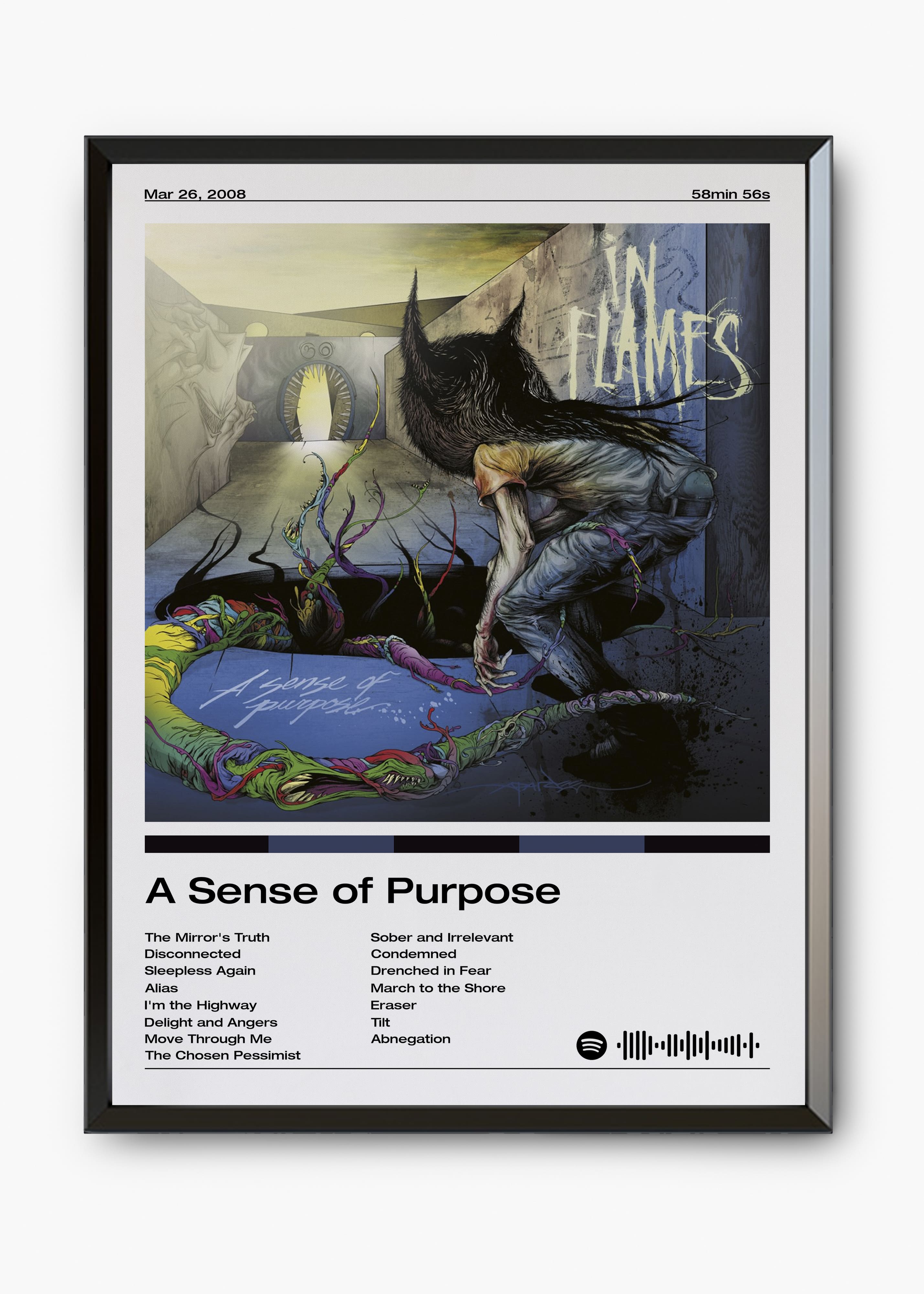 Quadro decorativo In Flames A Sense of Purpose — arte musical para parede | Cübe Quadros