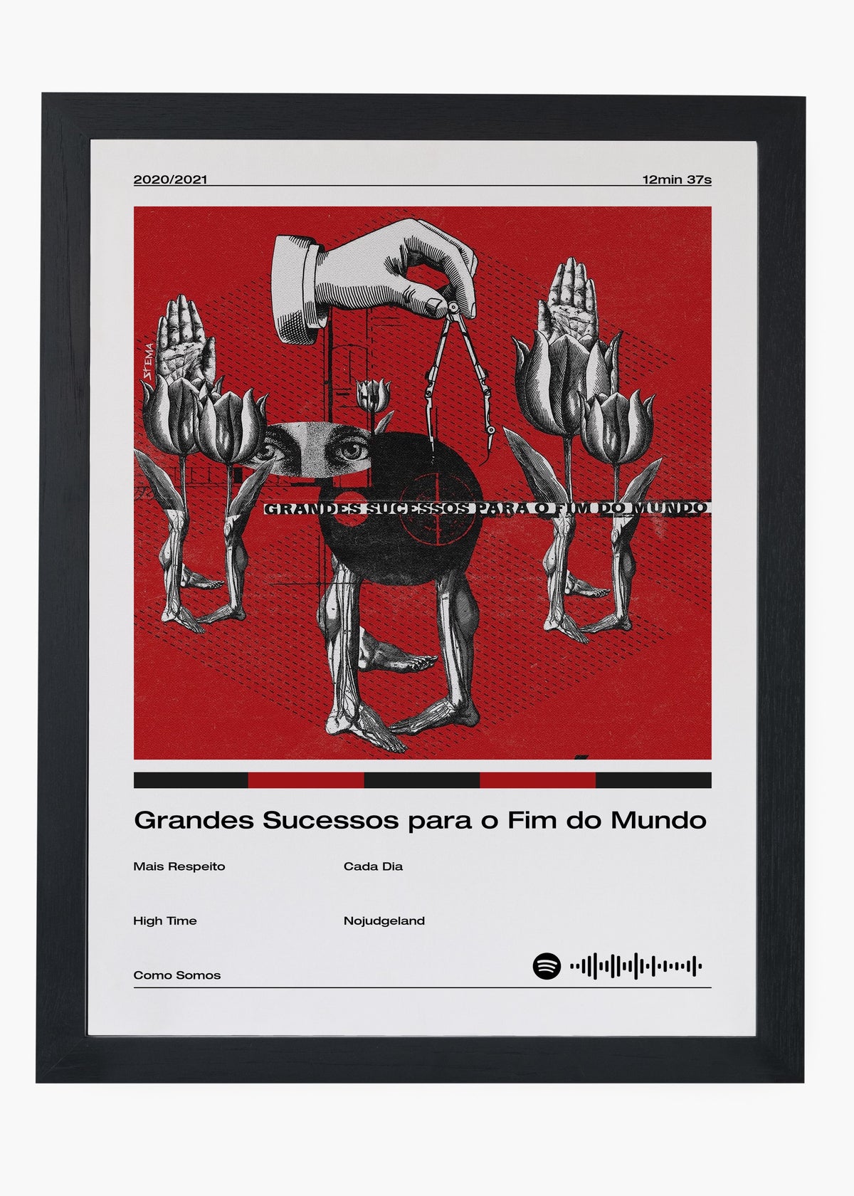 Quadro decorativo Insulto Aleatório Grandes Sucessos — arte musical para parede | Cübe Quadros