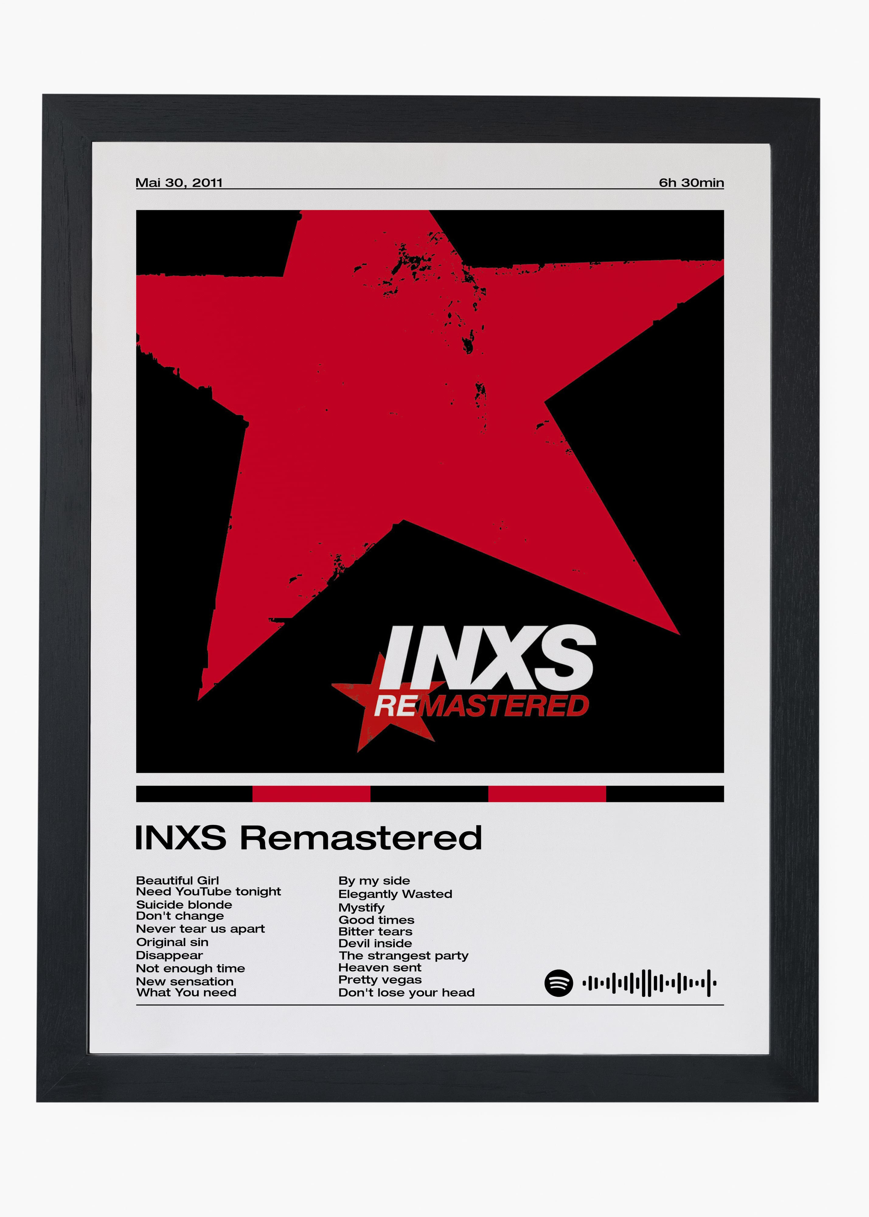 Quadro decorativo INXS Remastered — arte musical para parede | Cübe Quadros