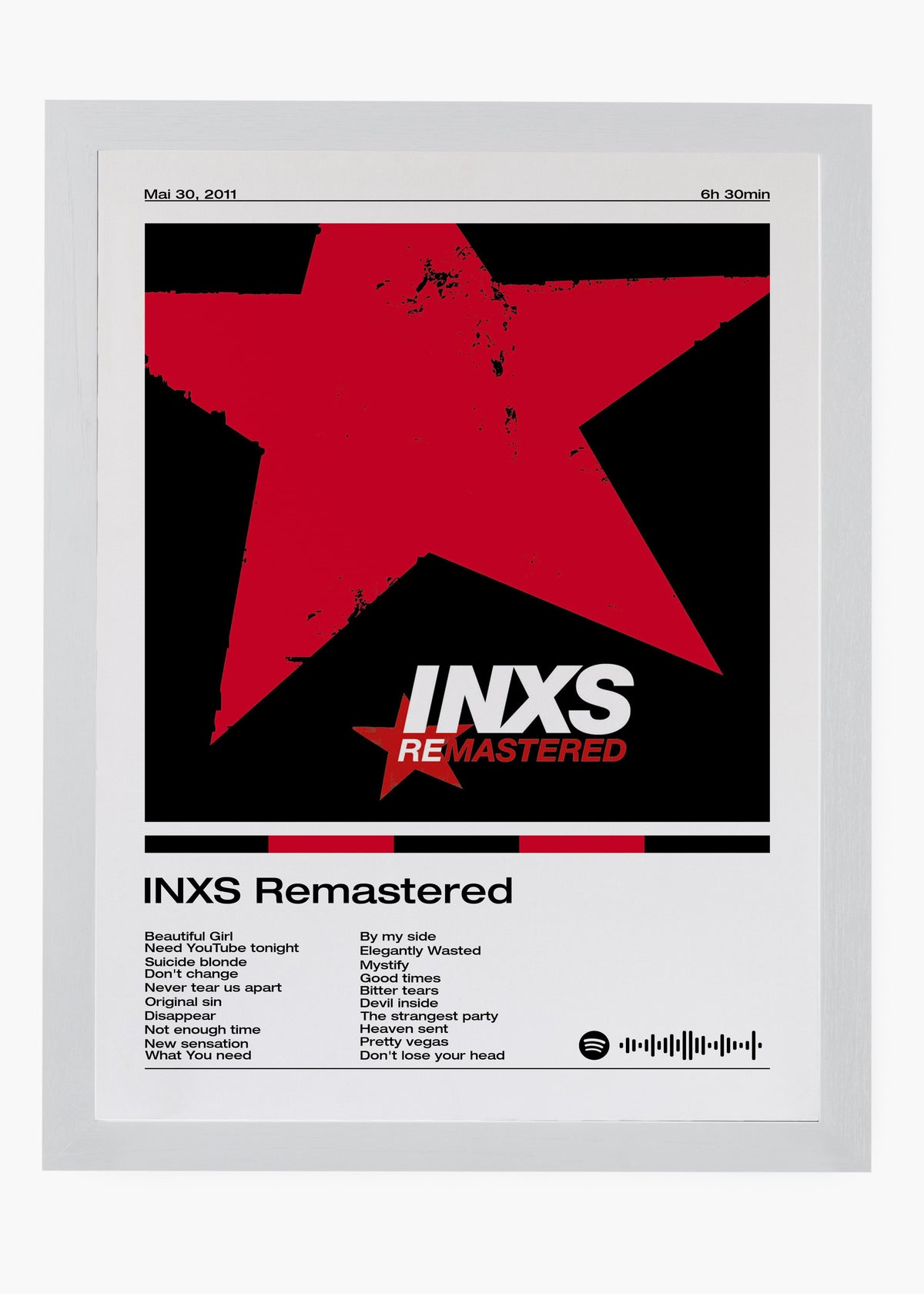 Quadro decorativo INXS Remastered — arte musical para parede | Cübe Quadros