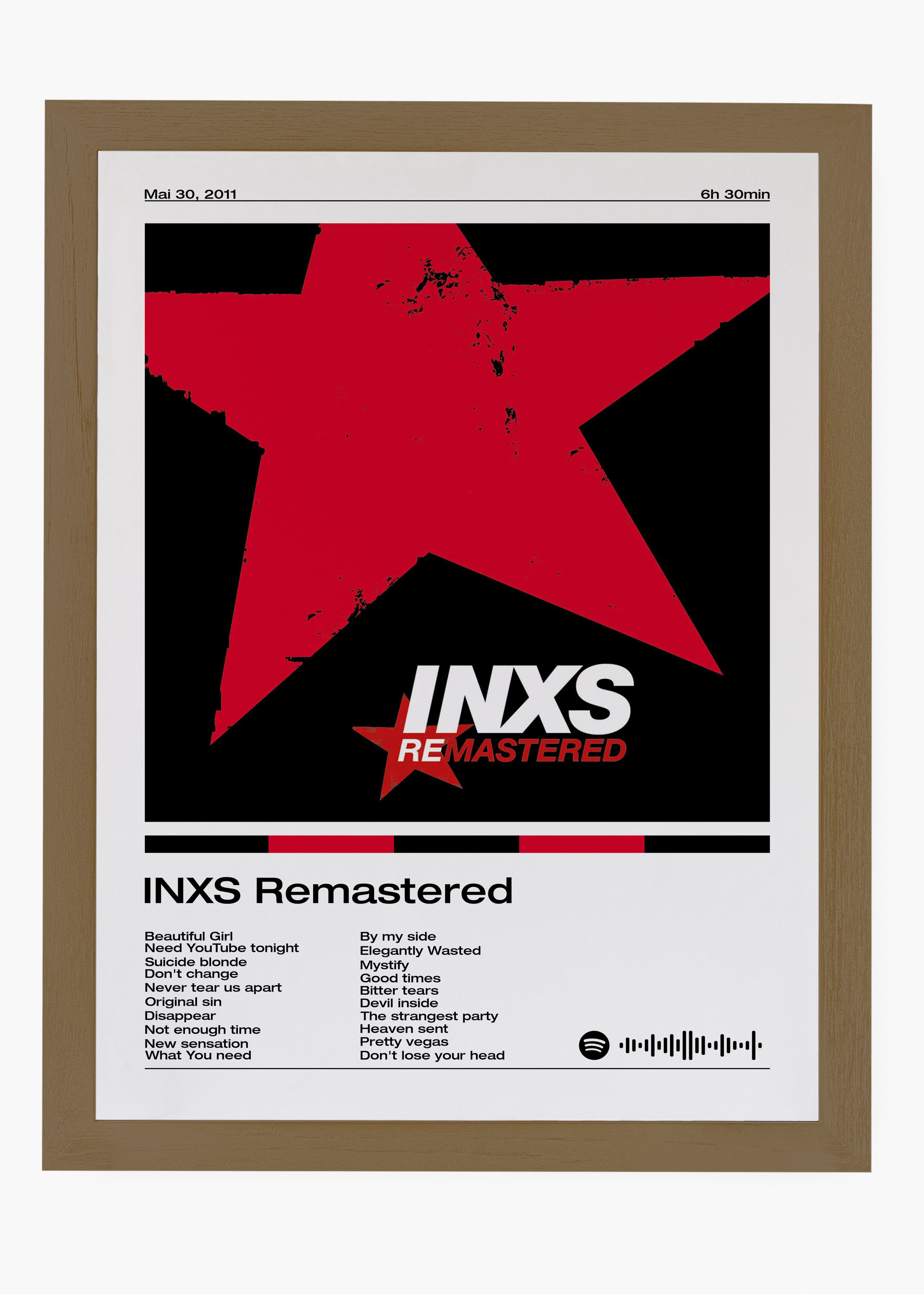 Quadro decorativo INXS Remastered — arte musical para parede | Cübe Quadros