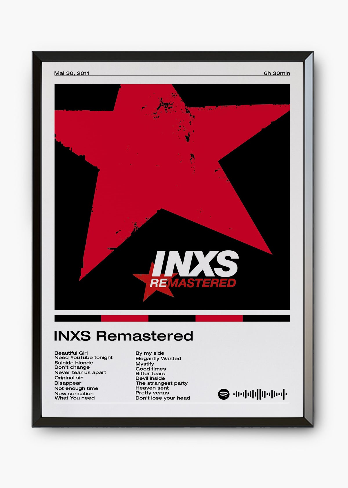 Quadro decorativo INXS Remastered — arte musical para parede | Cübe Quadros