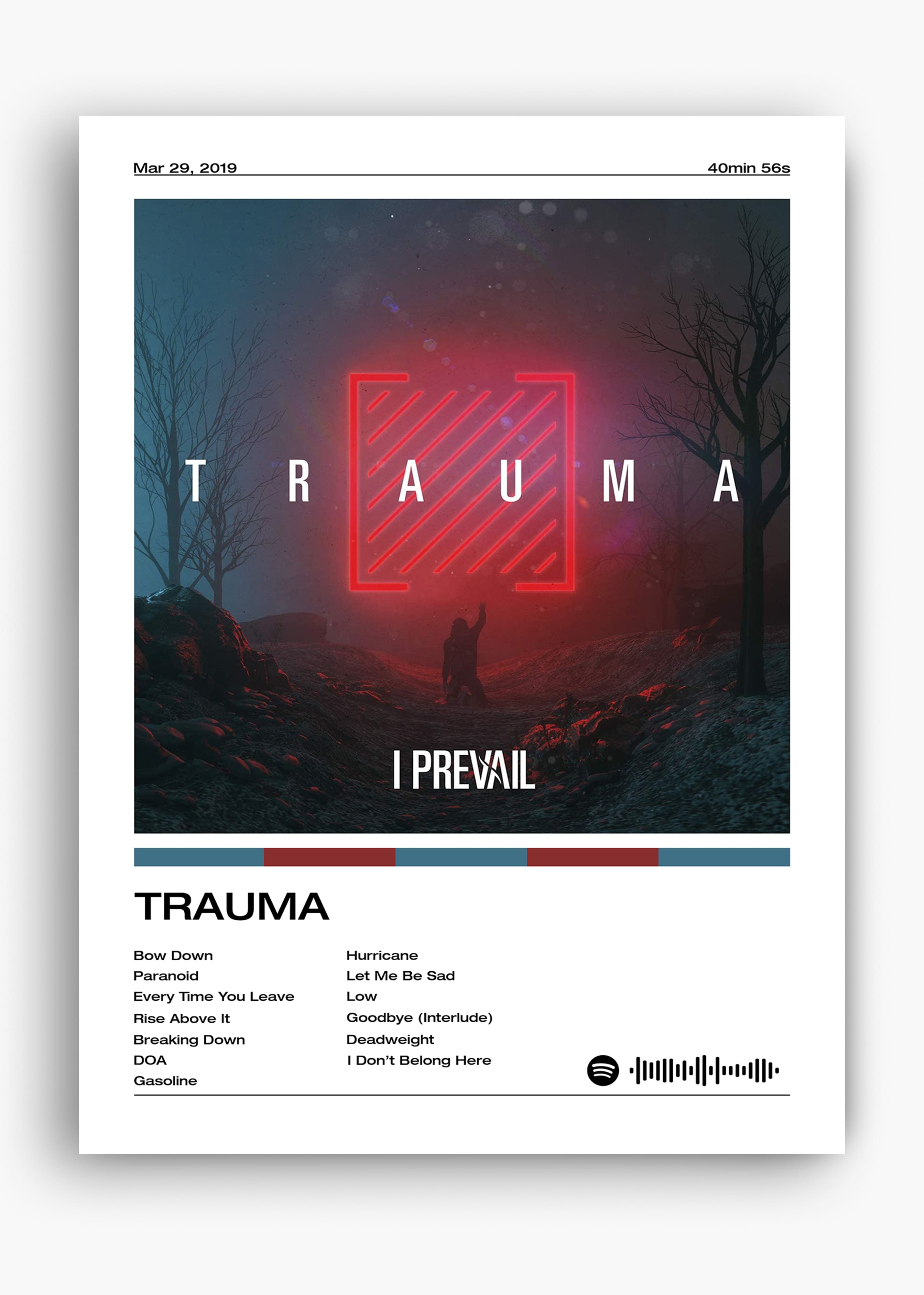 Quadro decorativo I Prevail TRAUMA — arte musical para parede | Cübe Quadros