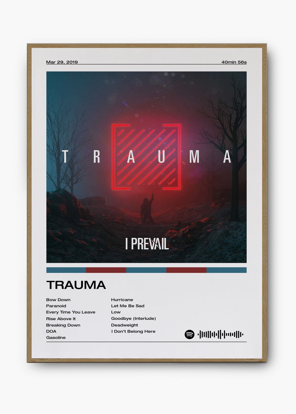 Quadro decorativo I Prevail TRAUMA — arte musical para parede | Cübe Quadros