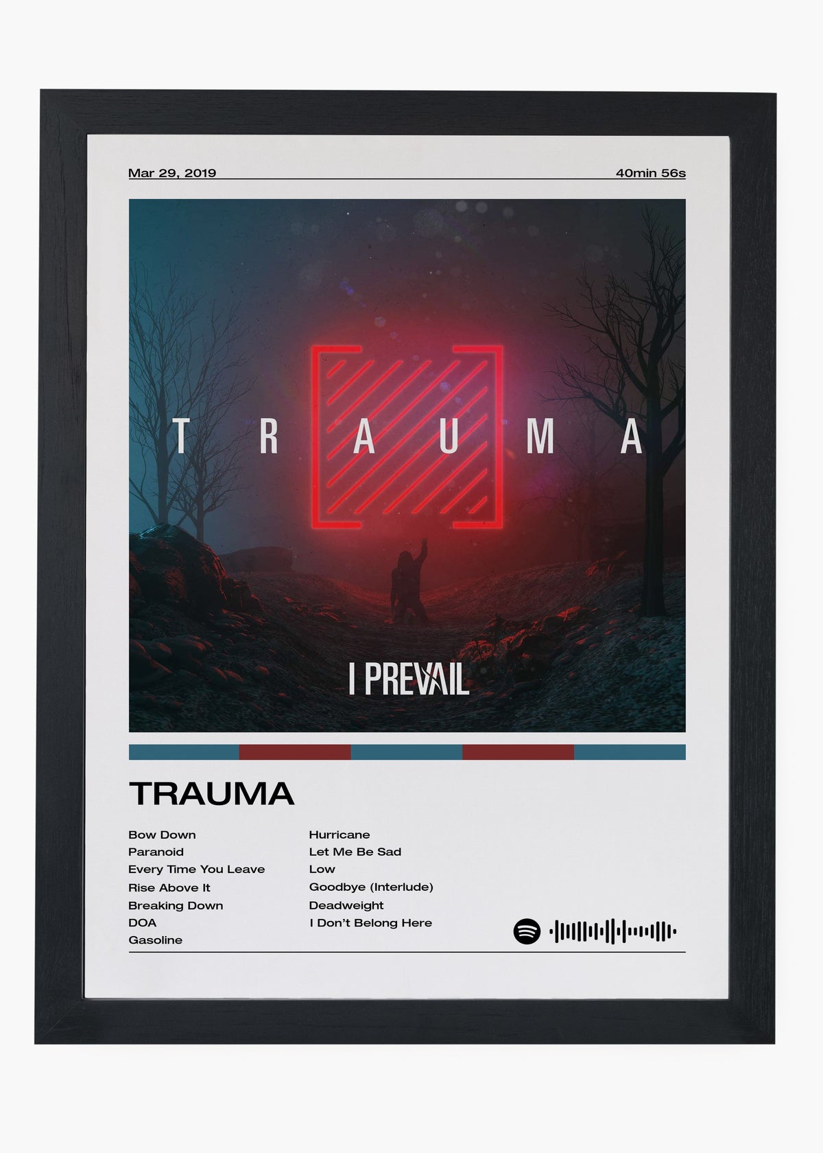 Quadro decorativo I Prevail TRAUMA — arte musical para parede | Cübe Quadros