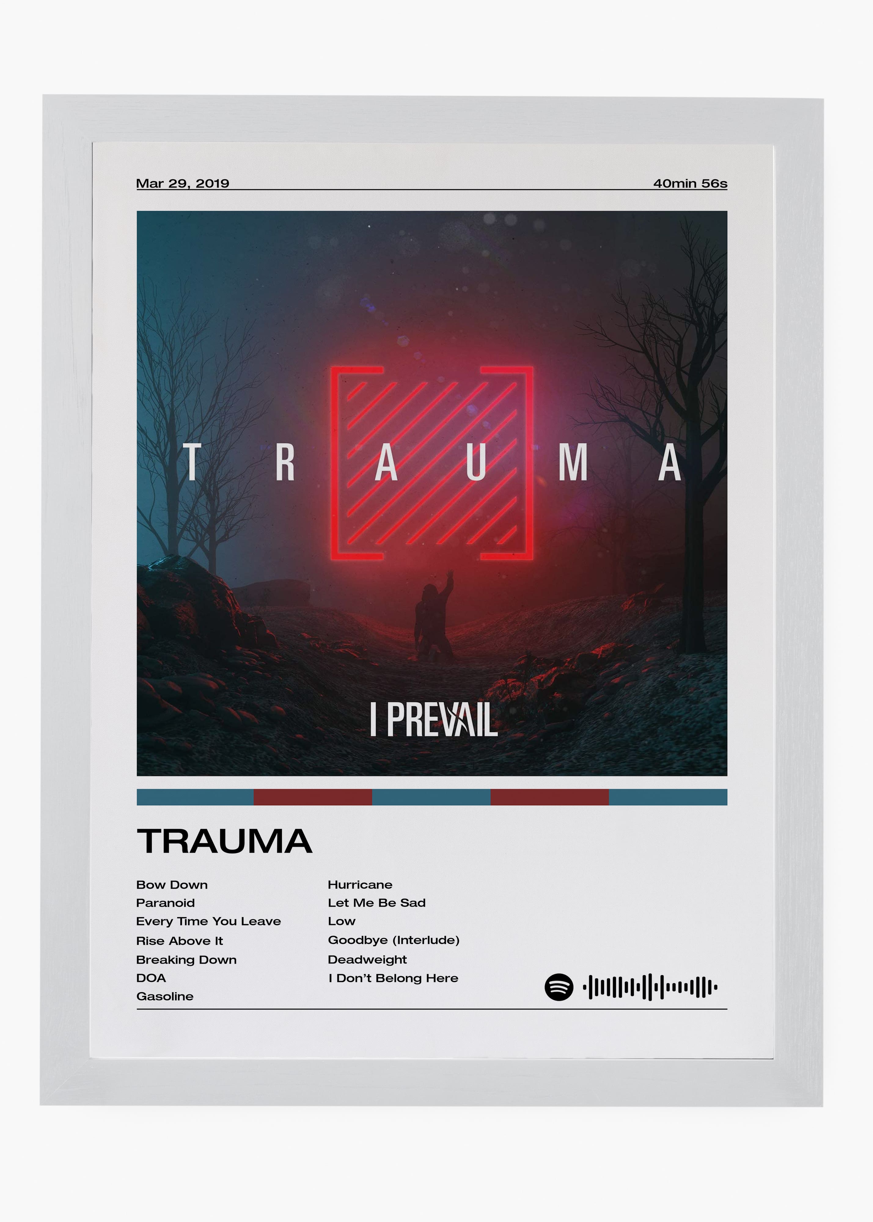 Quadro decorativo I Prevail TRAUMA — arte musical para parede | Cübe Quadros