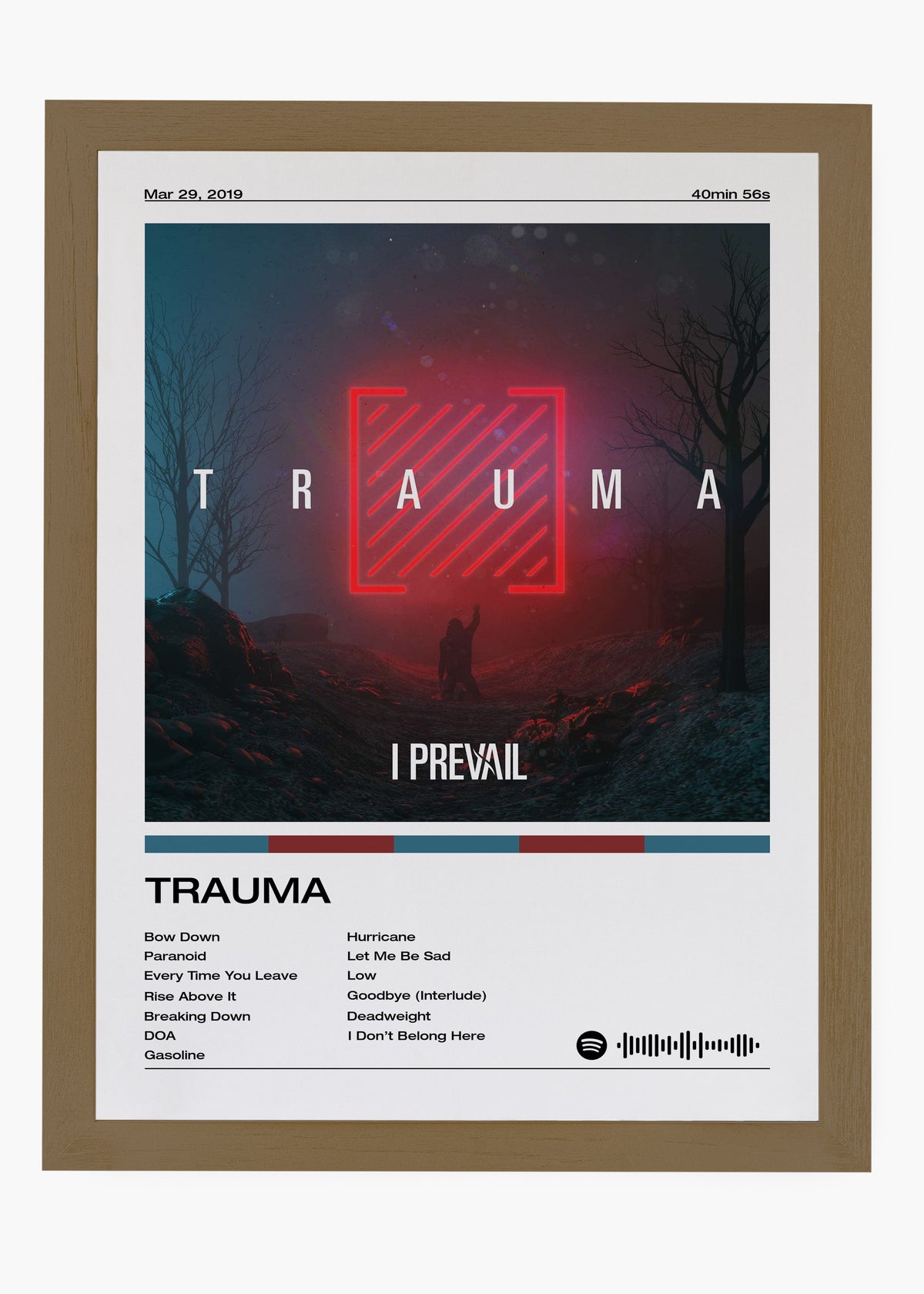 Quadro decorativo I Prevail TRAUMA — arte musical para parede | Cübe Quadros