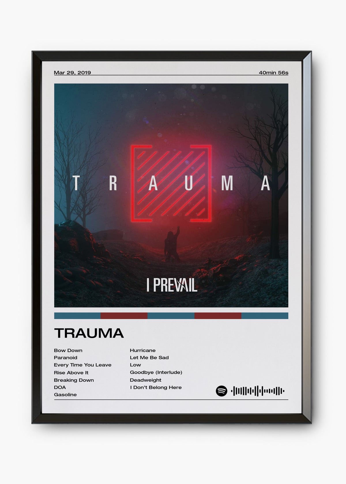 Quadro decorativo I Prevail TRAUMA — arte musical para parede | Cübe Quadros