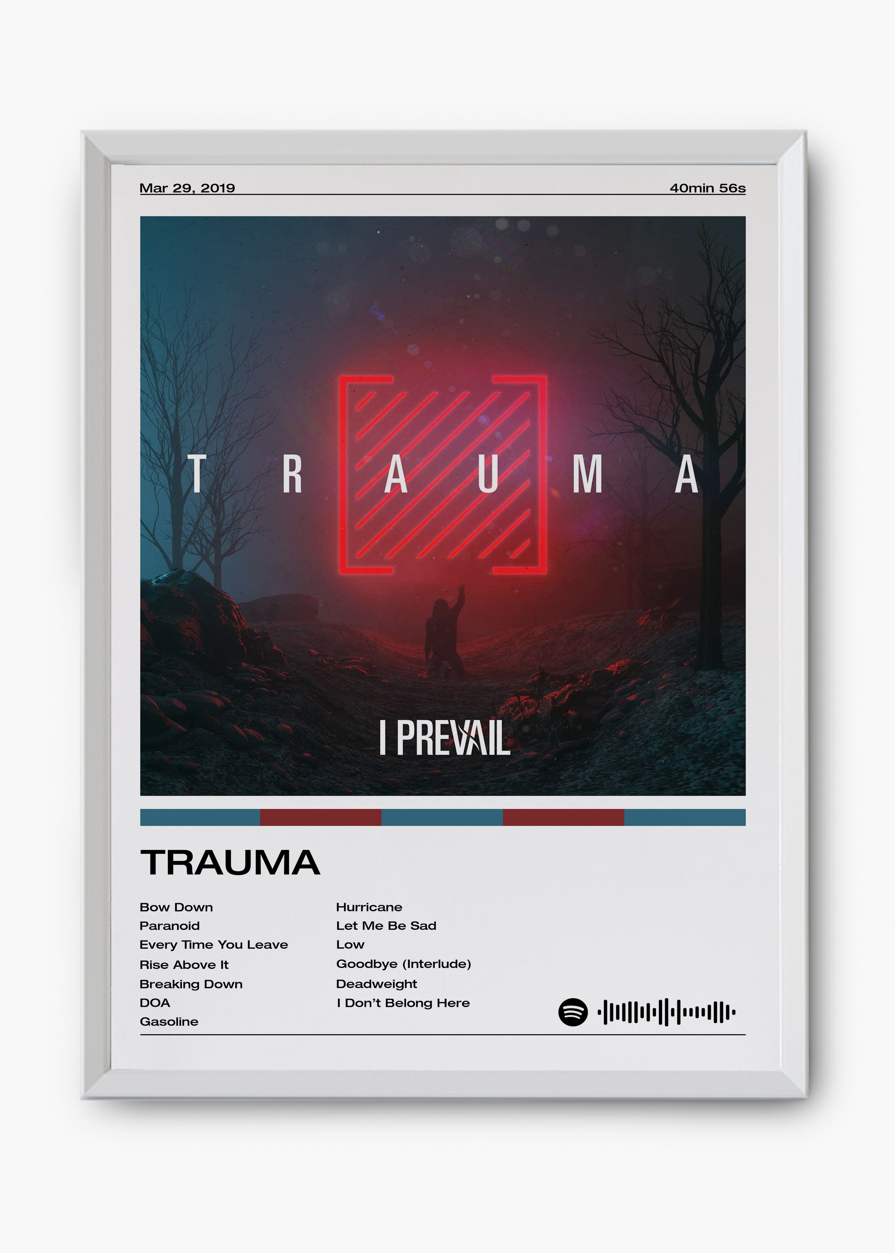 Quadro decorativo I Prevail TRAUMA — arte musical para parede | Cübe Quadros