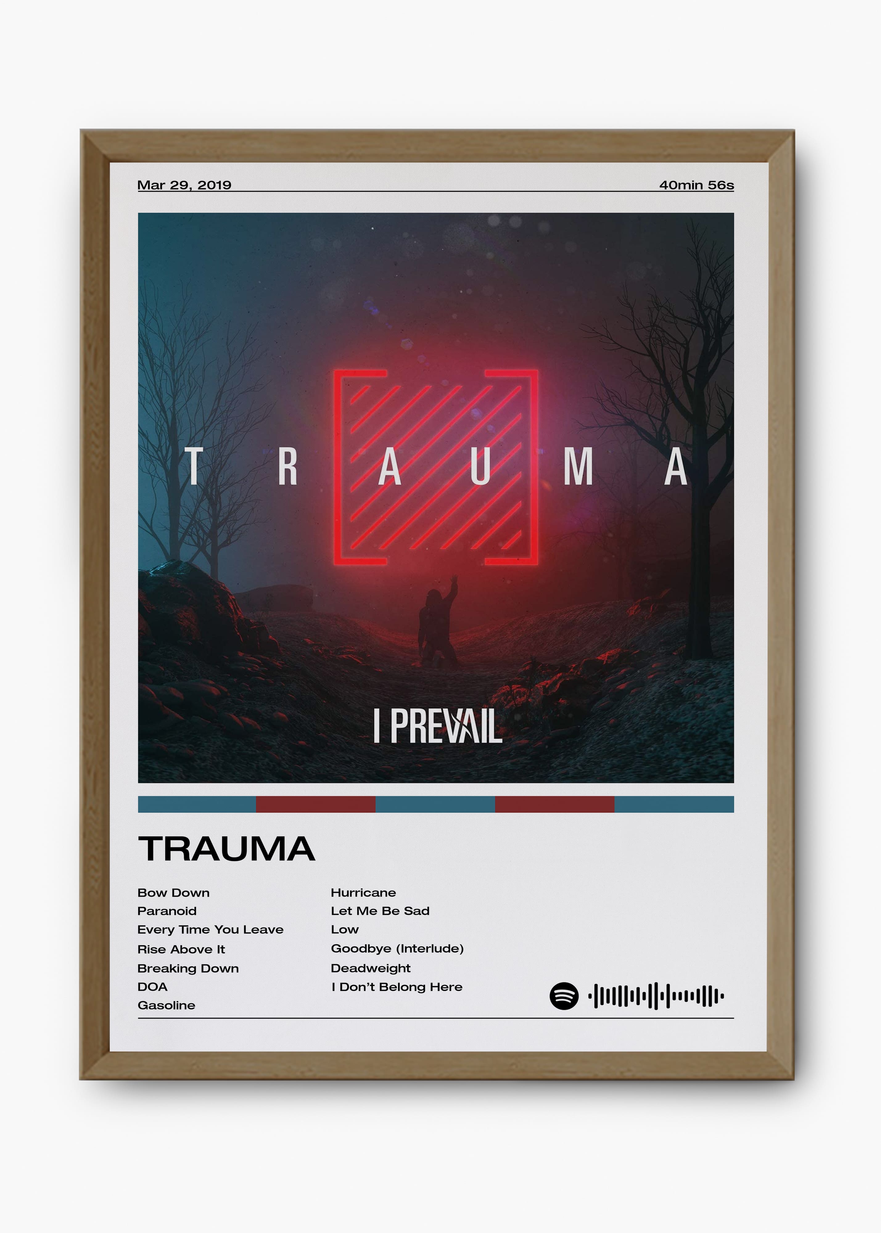 Quadro decorativo I Prevail TRAUMA — arte musical para parede | Cübe Quadros