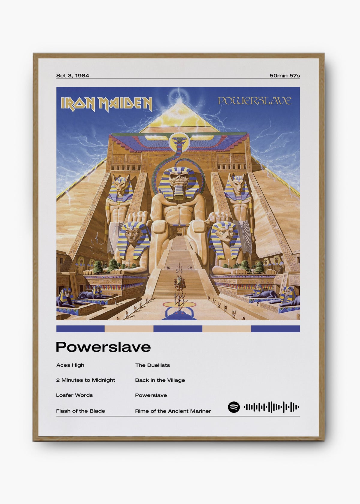 Quadro decorativo Iron Maiden Powerslave — arte de heavy metal para parede | Cübe Quadros