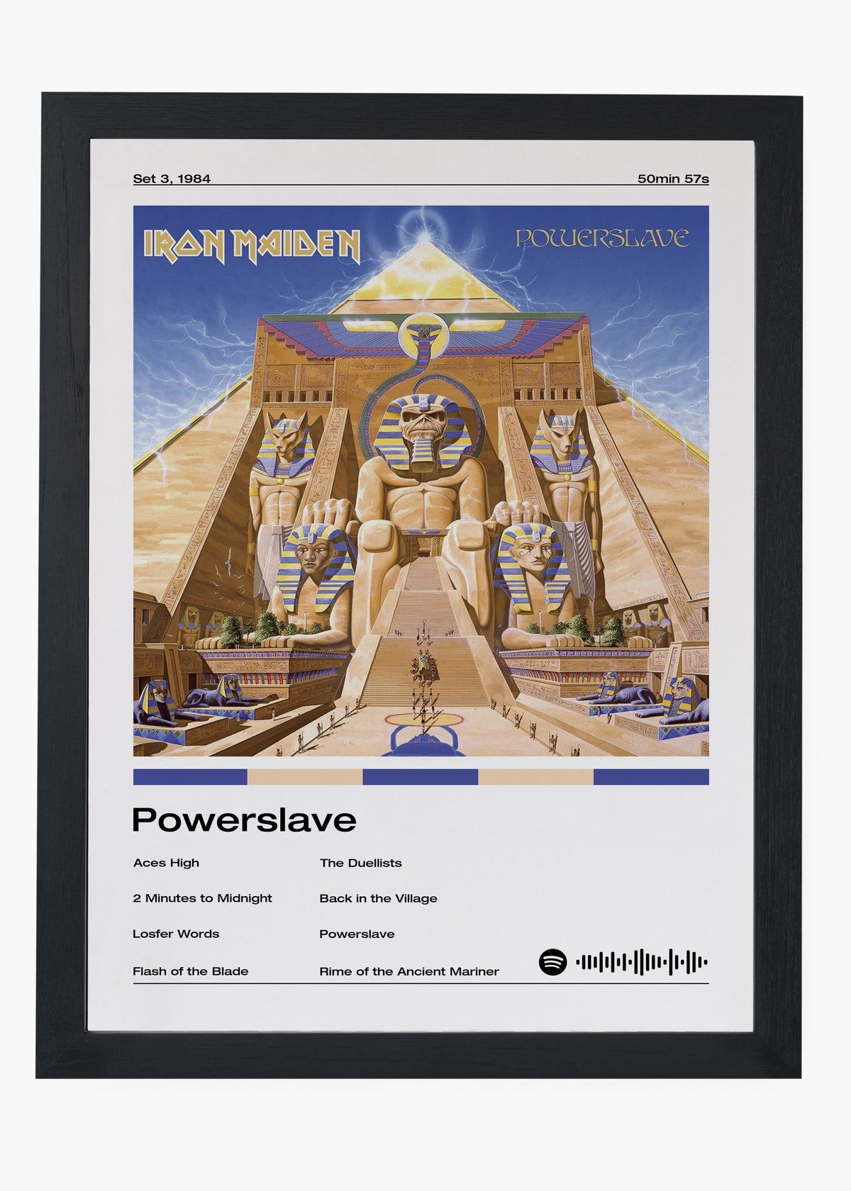 Quadro decorativo Iron Maiden Powerslave — arte de heavy metal para parede | Cübe Quadros
