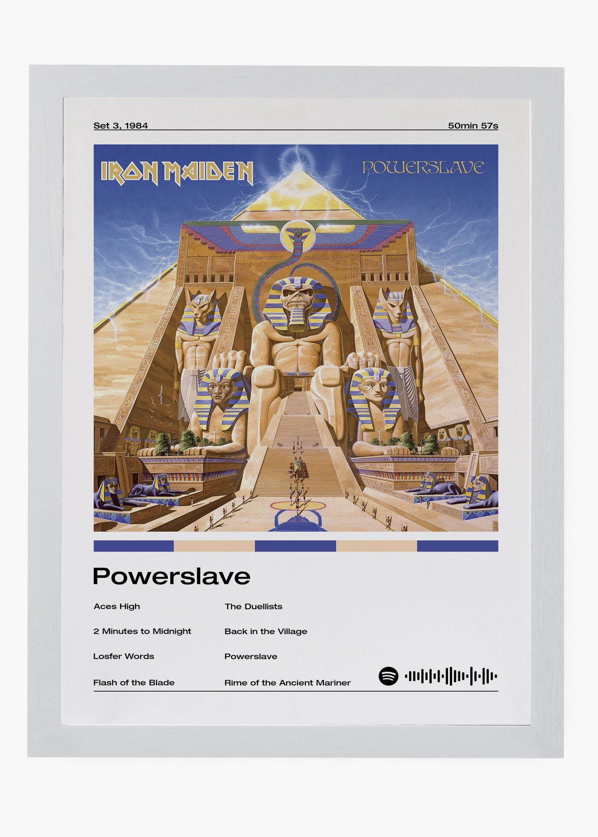 Quadro decorativo Iron Maiden Powerslave — arte de heavy metal para parede | Cübe Quadros