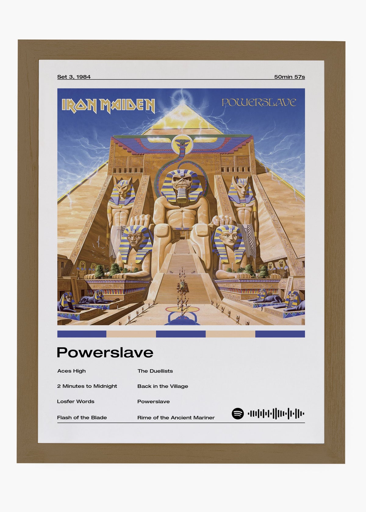 Quadro decorativo Iron Maiden Powerslave — arte de heavy metal para parede | Cübe Quadros
