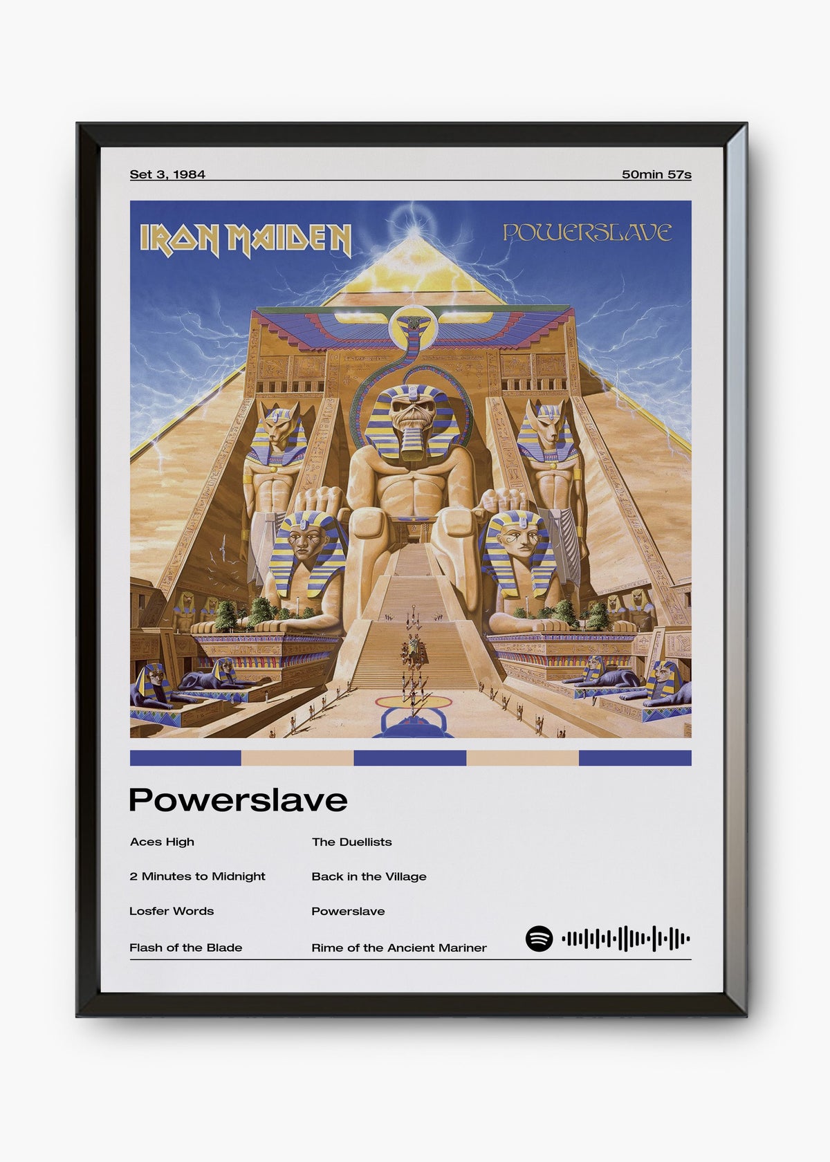 Quadro decorativo Iron Maiden Powerslave — arte de heavy metal para parede | Cübe Quadros