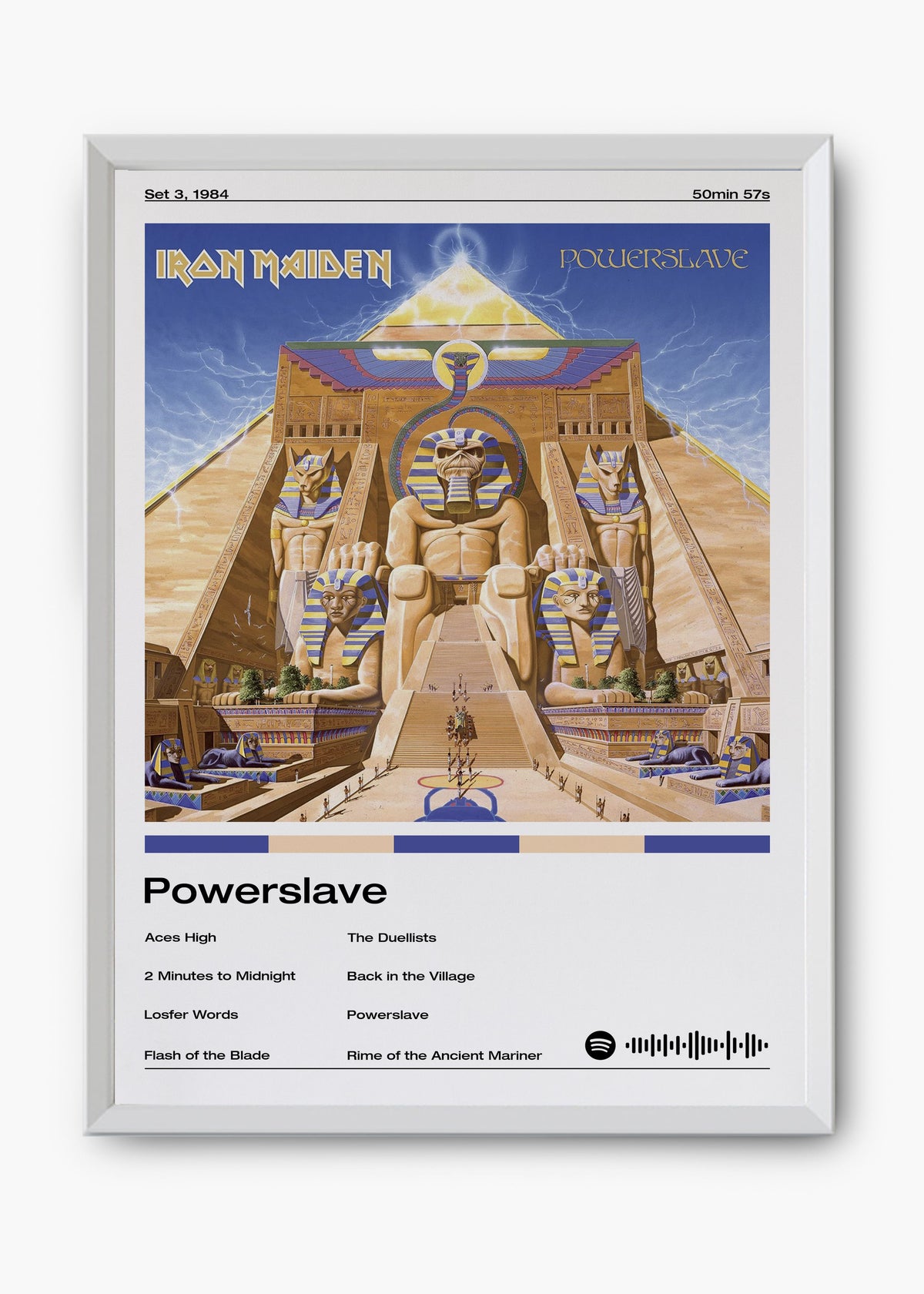 Quadro decorativo Iron Maiden Powerslave — arte de heavy metal para parede | Cübe Quadros
