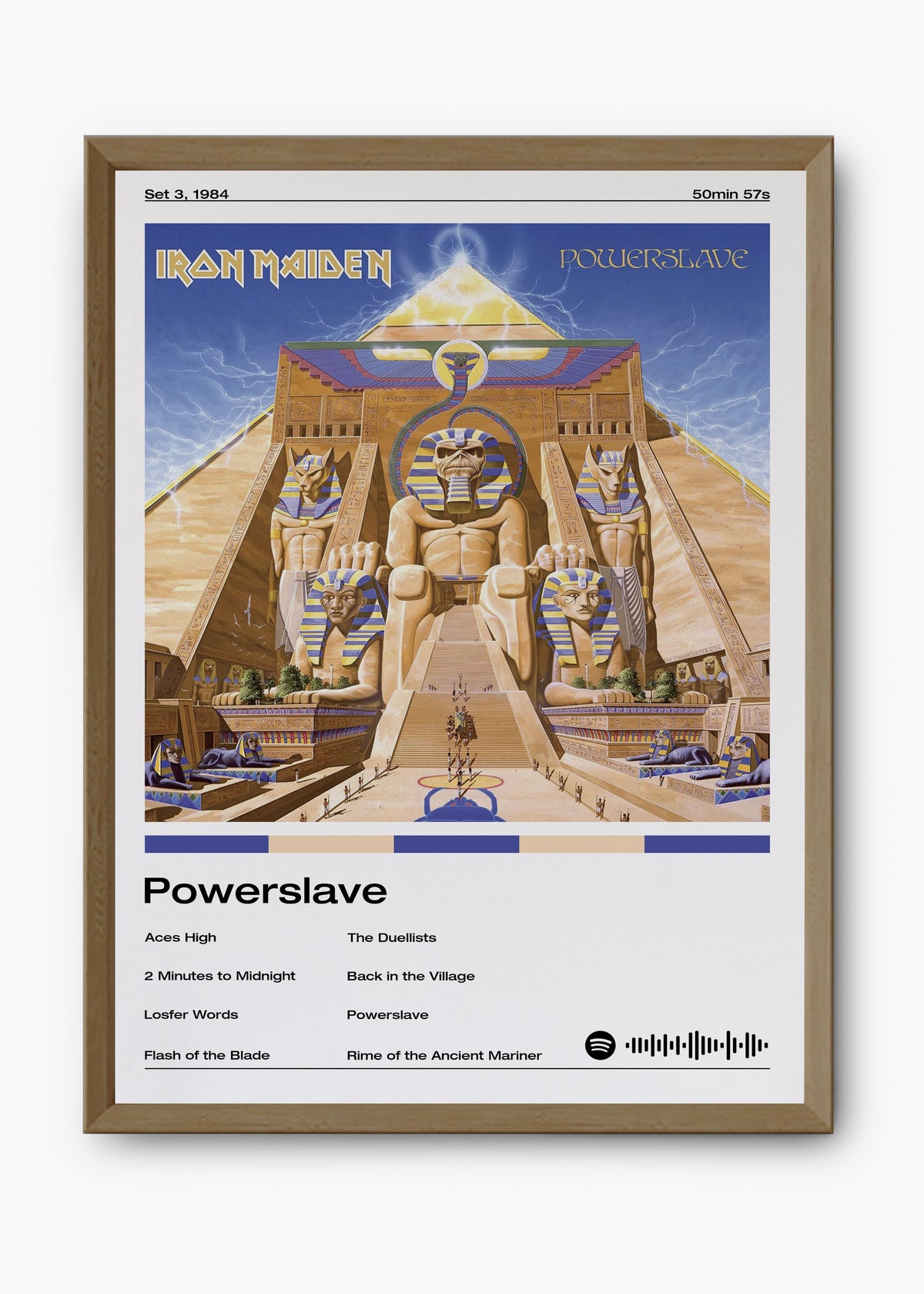 Quadro decorativo Iron Maiden Powerslave — arte de heavy metal para parede | Cübe Quadros