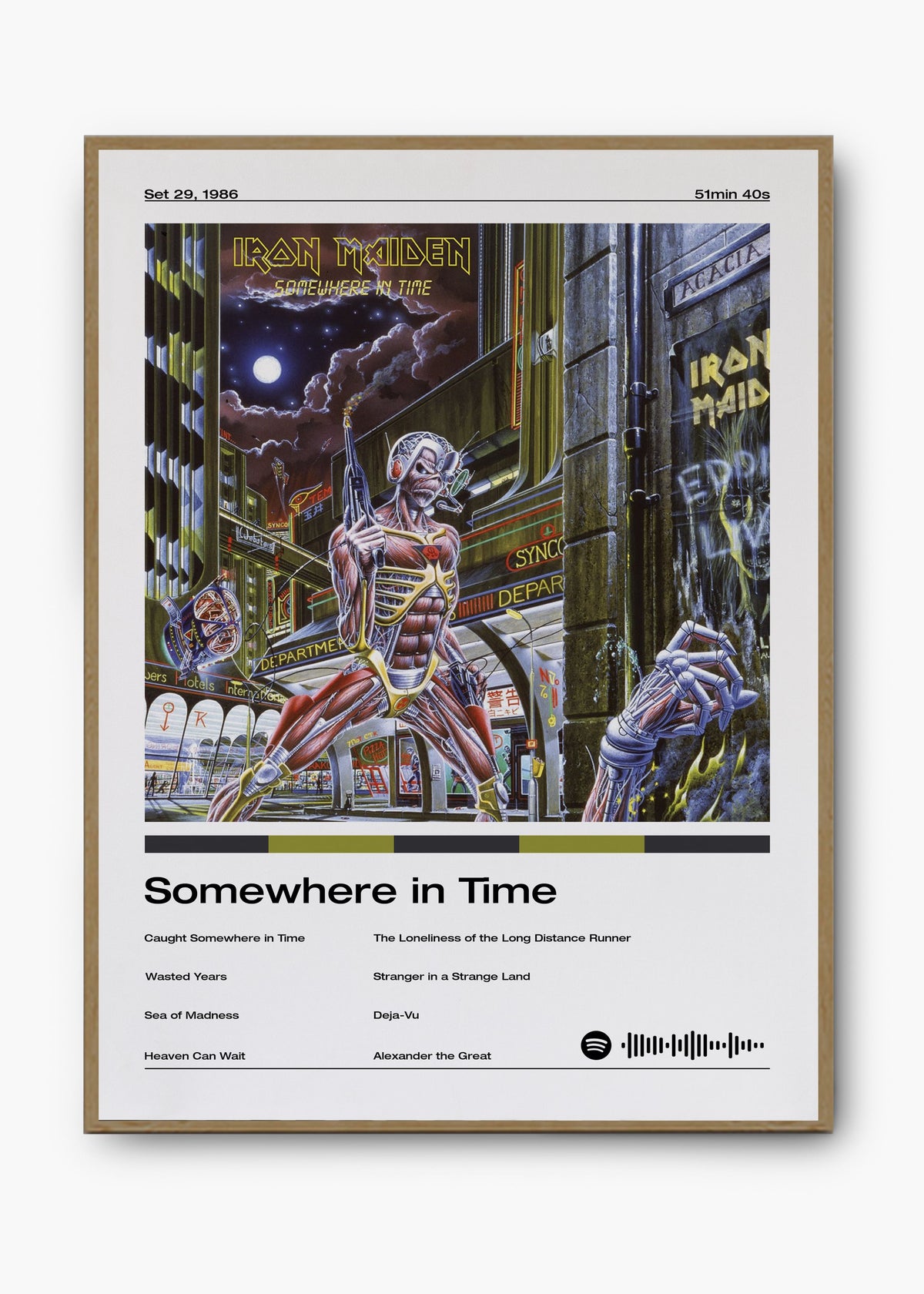Quadro decorativo Iron Maiden Somewhere In Time — arte de heavy metal para parede | Cübe Quadros
