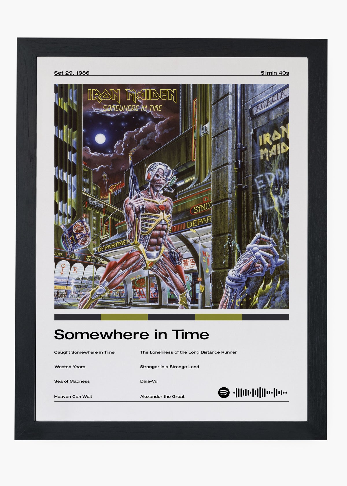 Quadro decorativo Iron Maiden Somewhere In Time — arte de heavy metal para parede | Cübe Quadros