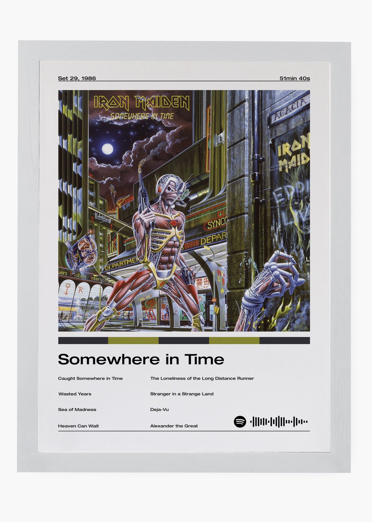 Quadro decorativo Iron Maiden Somewhere In Time — arte de heavy metal para parede | Cübe Quadros