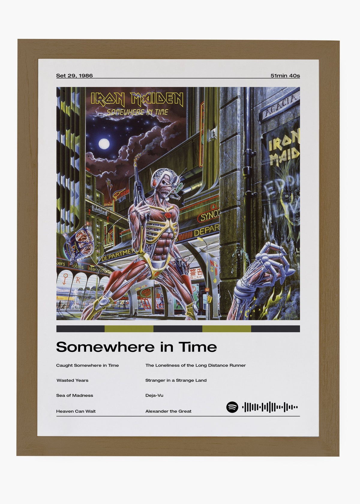 Quadro decorativo Iron Maiden Somewhere In Time — arte de heavy metal para parede | Cübe Quadros